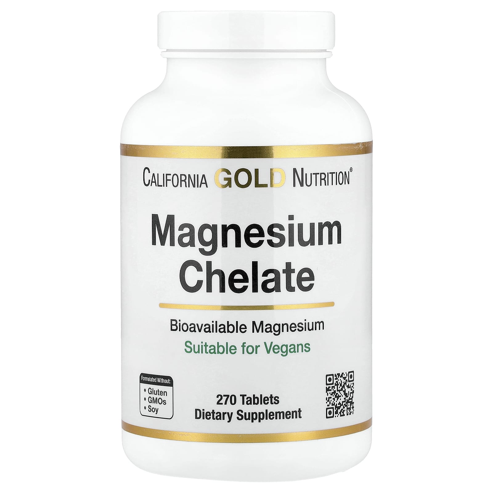 California Gold Nutrition Magnesium Chelate with Calcium – 270 comprimés — Tunisie