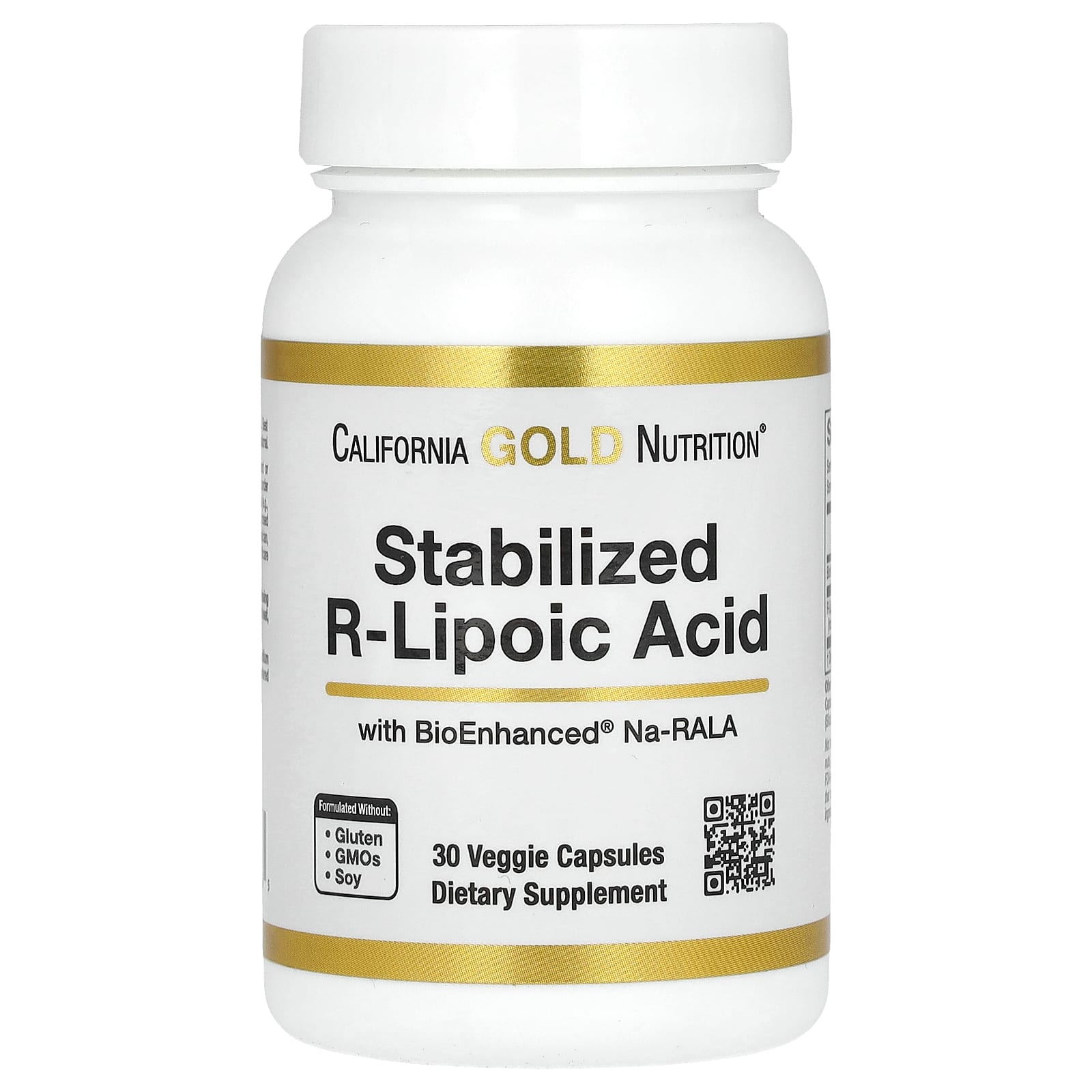California Gold Nutrition Stabilized R-Lipoic Acid with Biotin – 30 gélules végétales — Tunisie