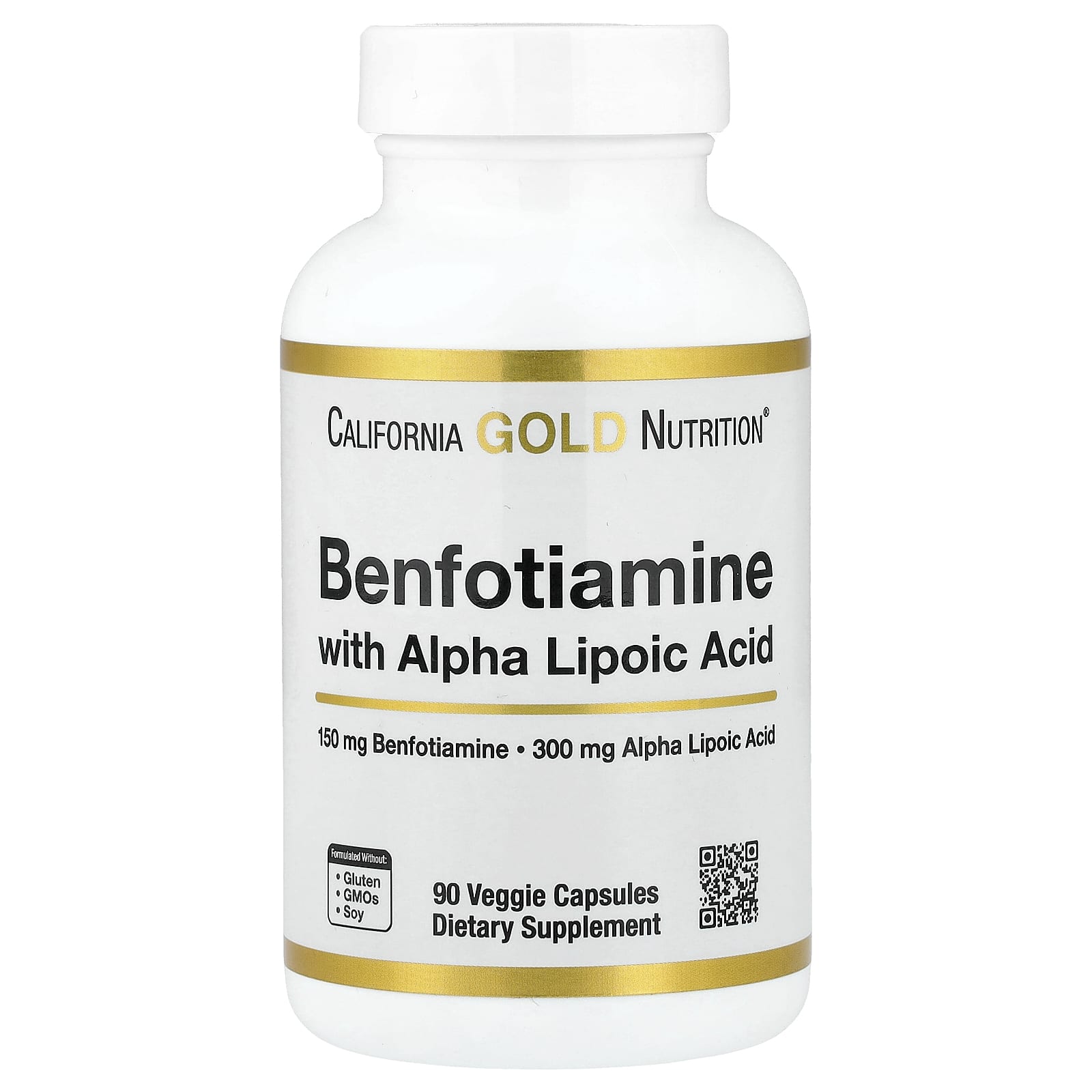 California Gold Nutrition Benfotiamine + Alpha Lipoic Acid – 90 gélules végétales — Tunisie