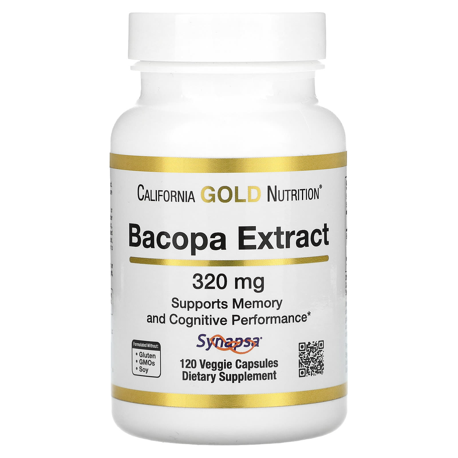 California Gold Nutrition Bacopa Extract – 120 gélules végétales — Tunisie