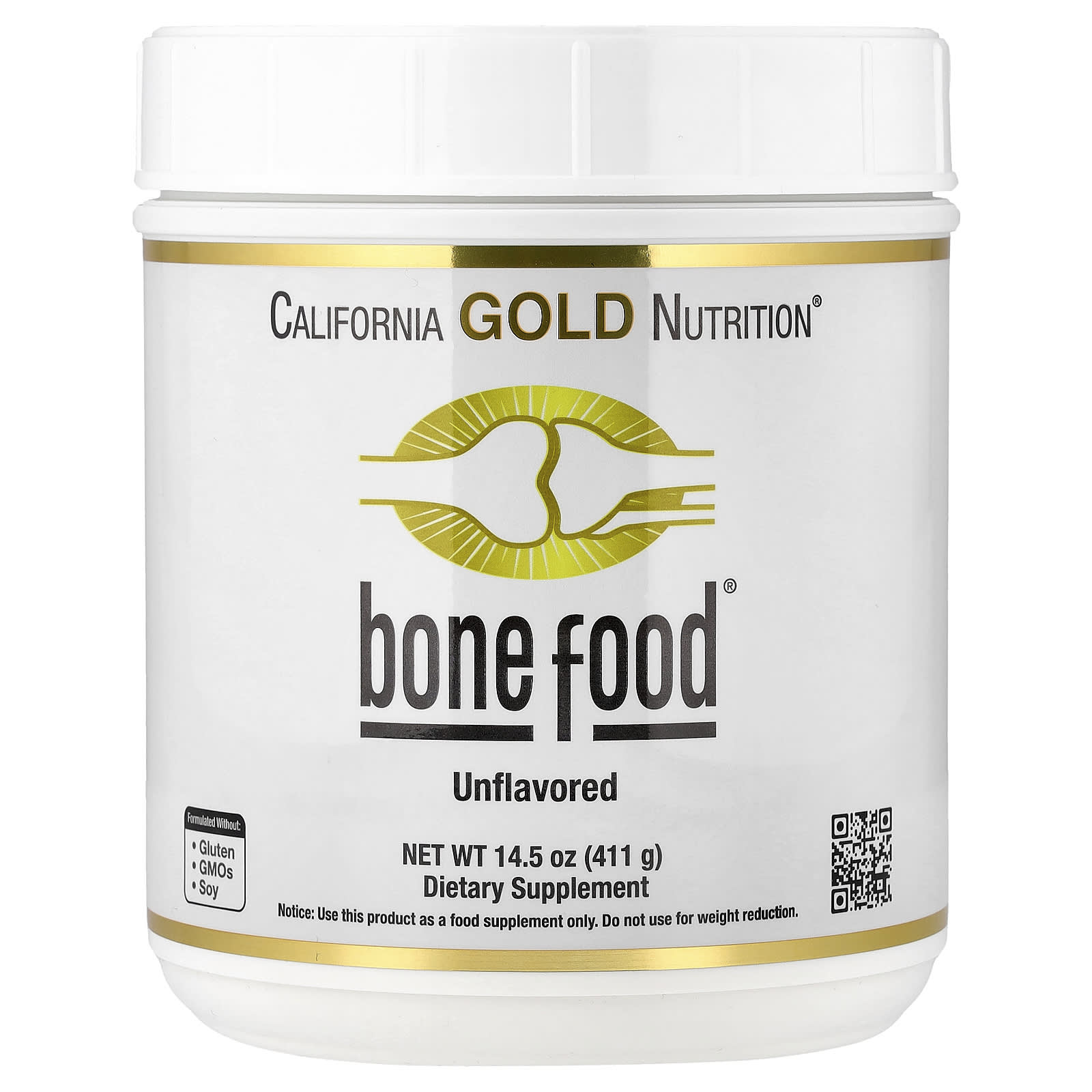California Gold Nutrition Bone Food with Collagen Peptides, Hyaluronic Acid, plus Vitamins & Minerals – Sans arôme – 411 g — Tunisie