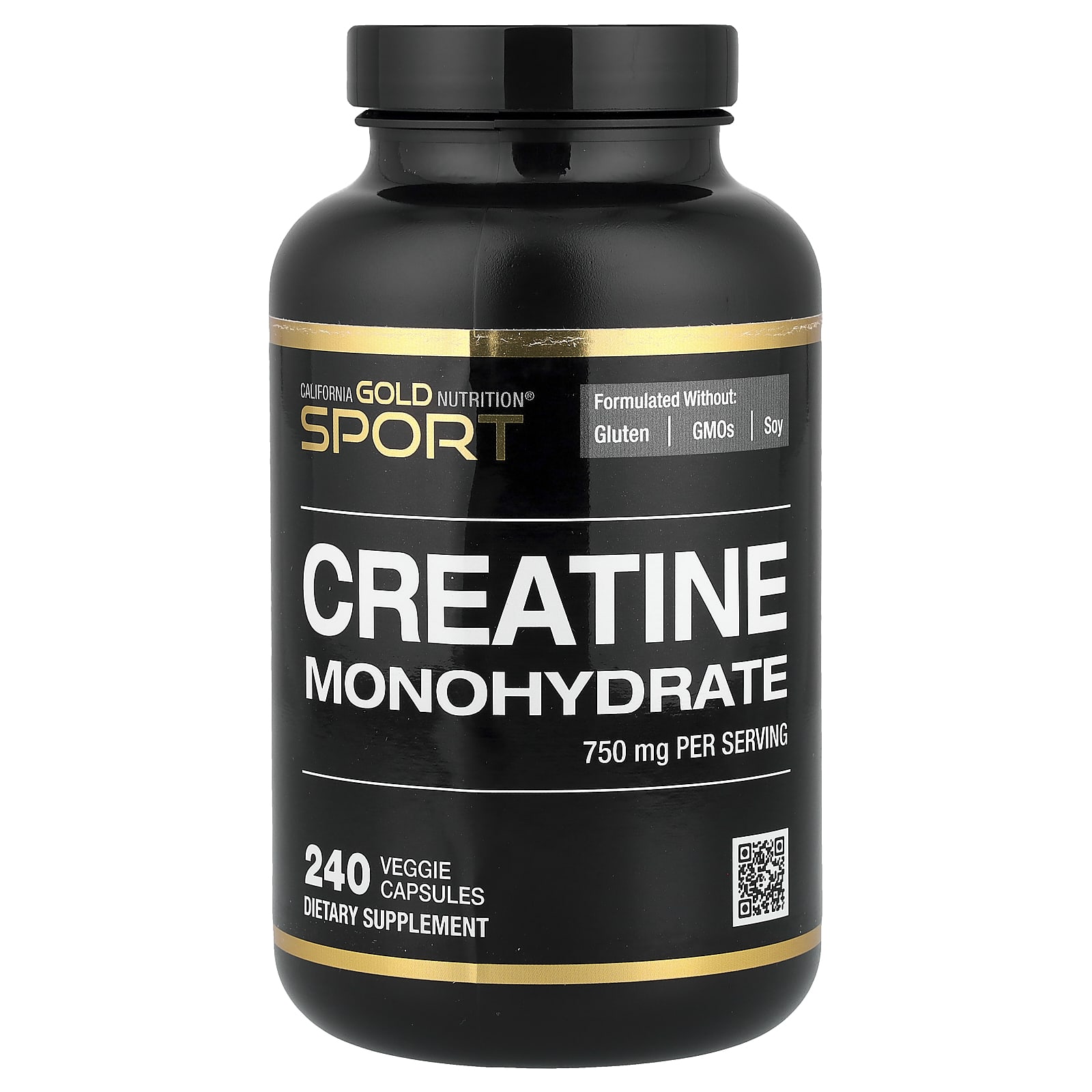California Gold Nutrition Sport, Pure Creatine Monohydrate – 240 gélules végétales — Tunisie