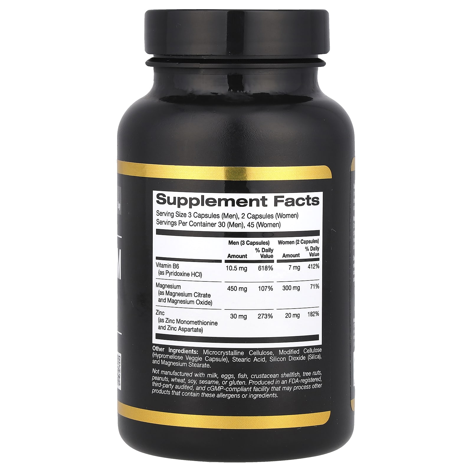 California Gold Nutrition Sport, Zinc, Magnesium – 90 gélules végétales — photo 2 sur 2
