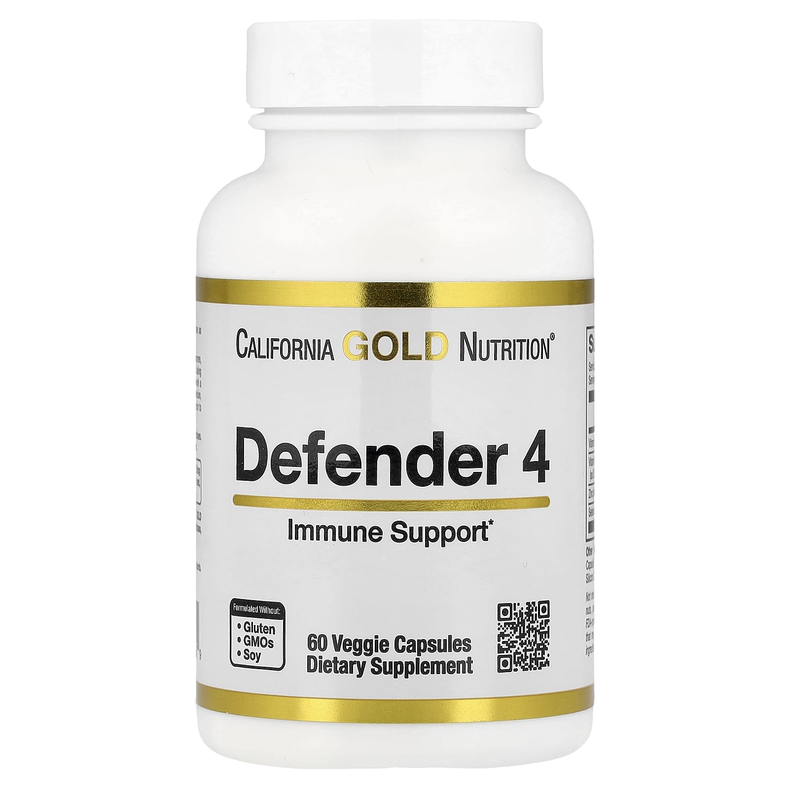 California Gold Nutrition Defender 4, with Vitamin C, Vitamin D, Zinc & Selenium – 60 gélules végétales — Tunisie