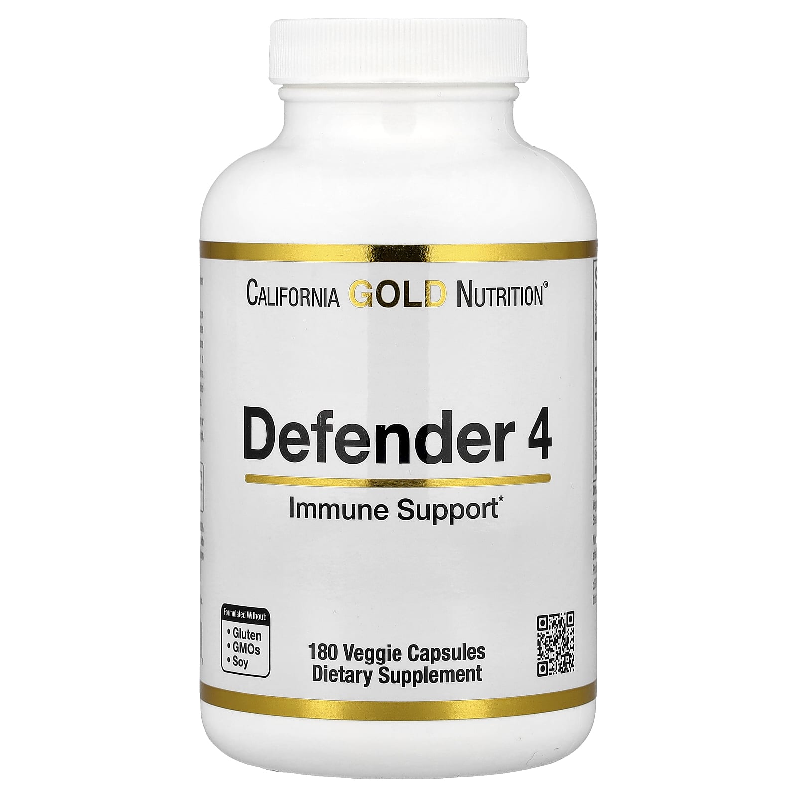 California Gold Nutrition Defender 4, with Vitamin C, Vitamin D, Zinc & Selenium – 180 gélules végétales — Tunisie