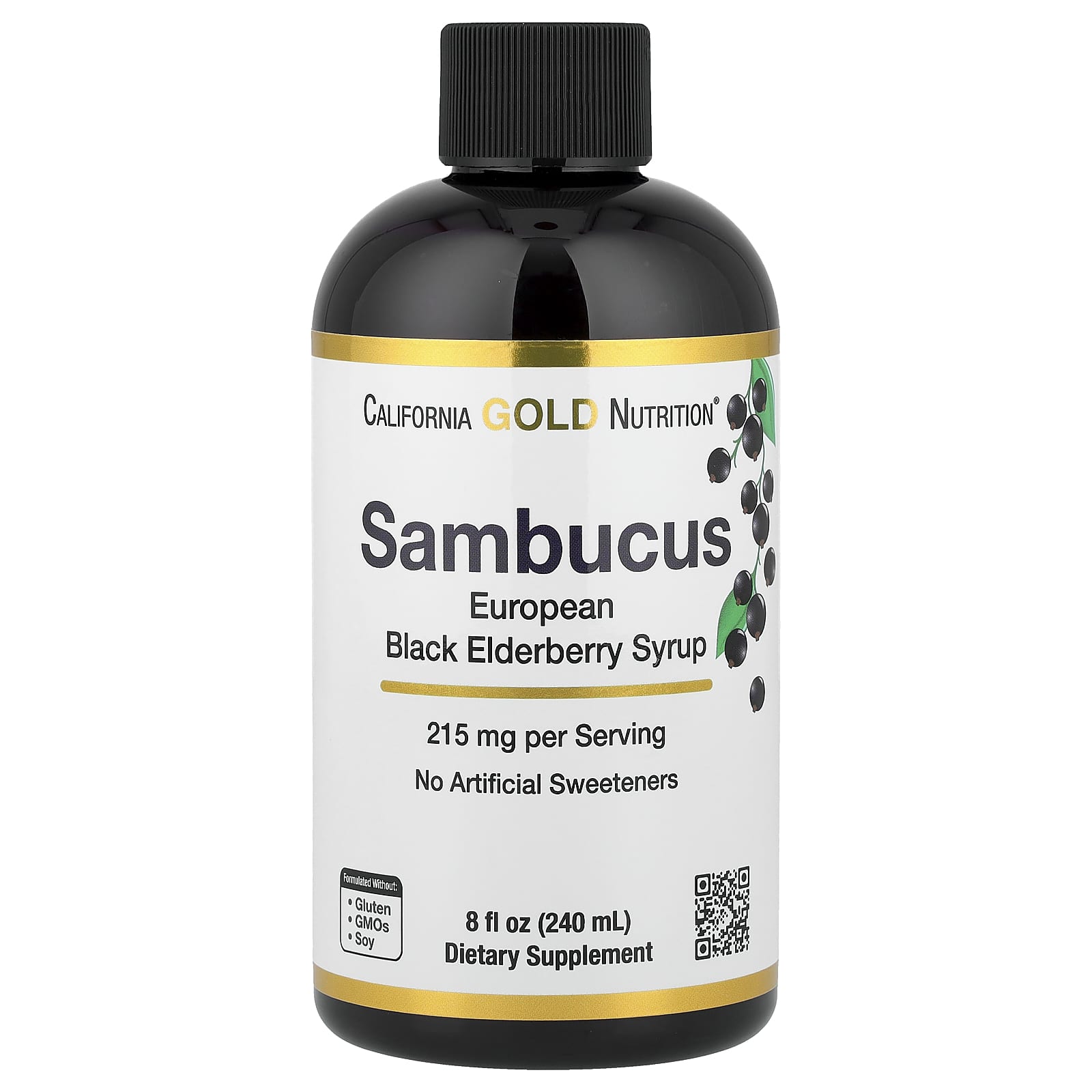 California Gold Nutrition Adult Sambucus Elderberry Syrup – Adult Sambucus Elderberry Syrup – 240 ml — Tunisie