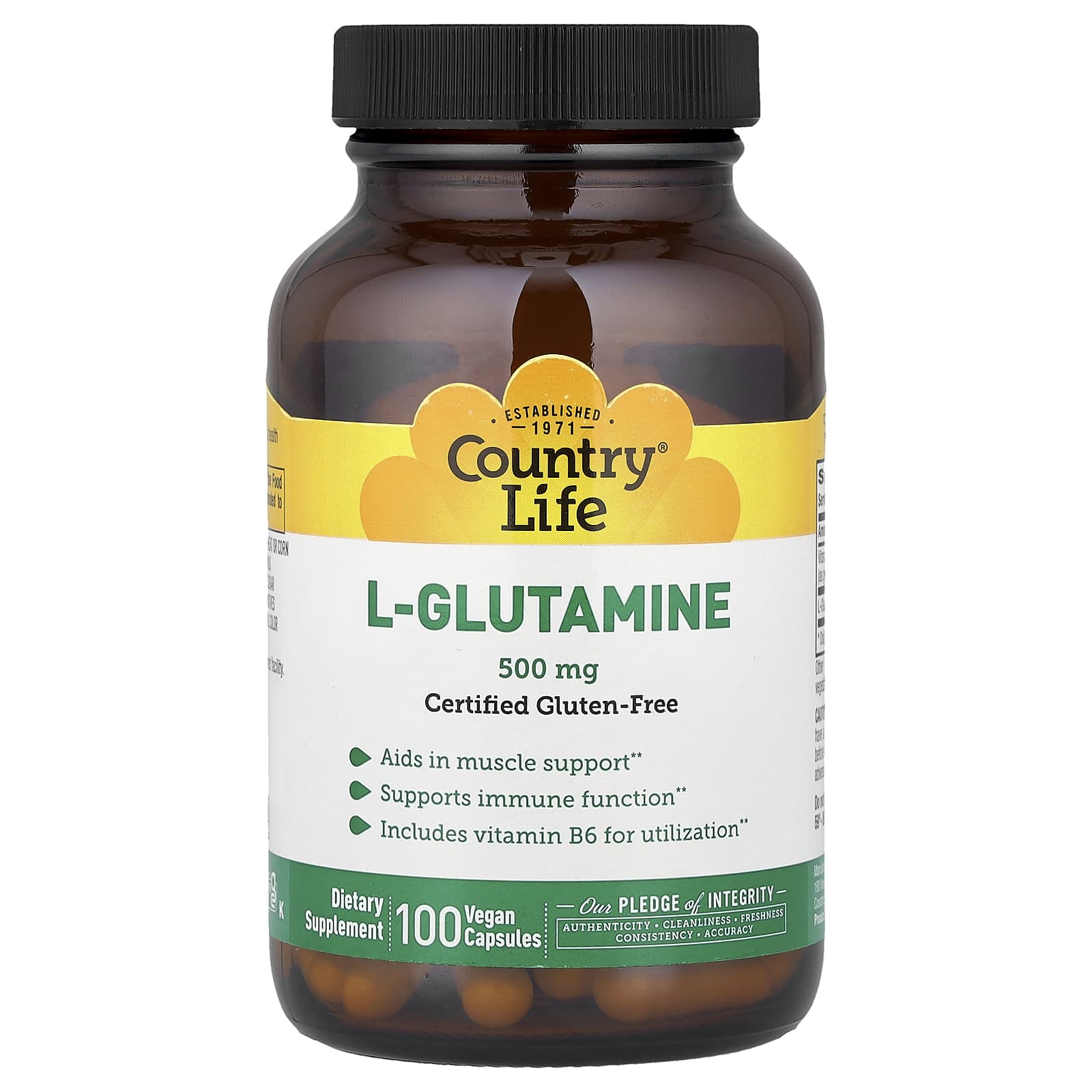 Country Life L-Glutamine – 100 gélules véganes — Tunisie