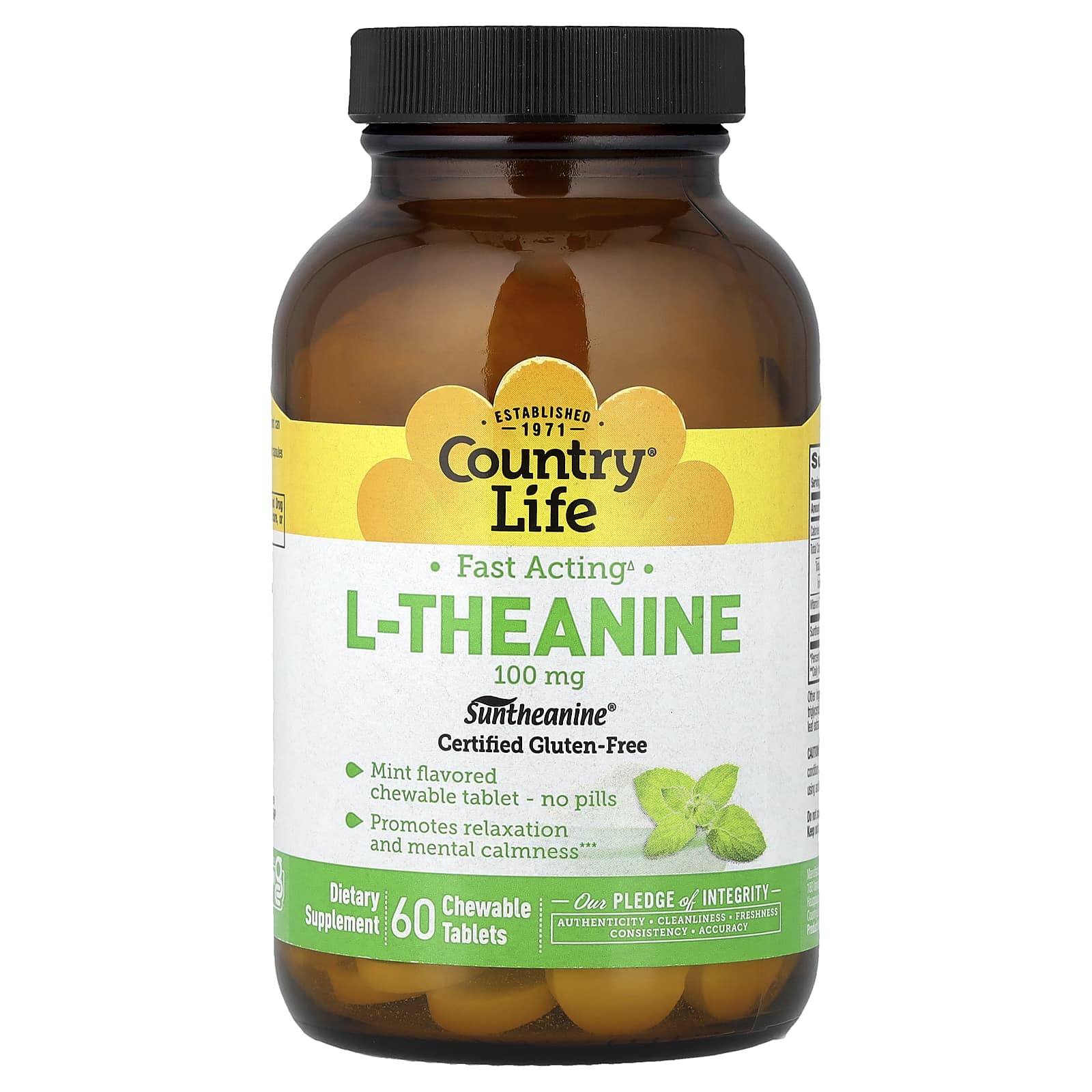 Country Life L-Theanine – Mint – 100 mg — Tunisie