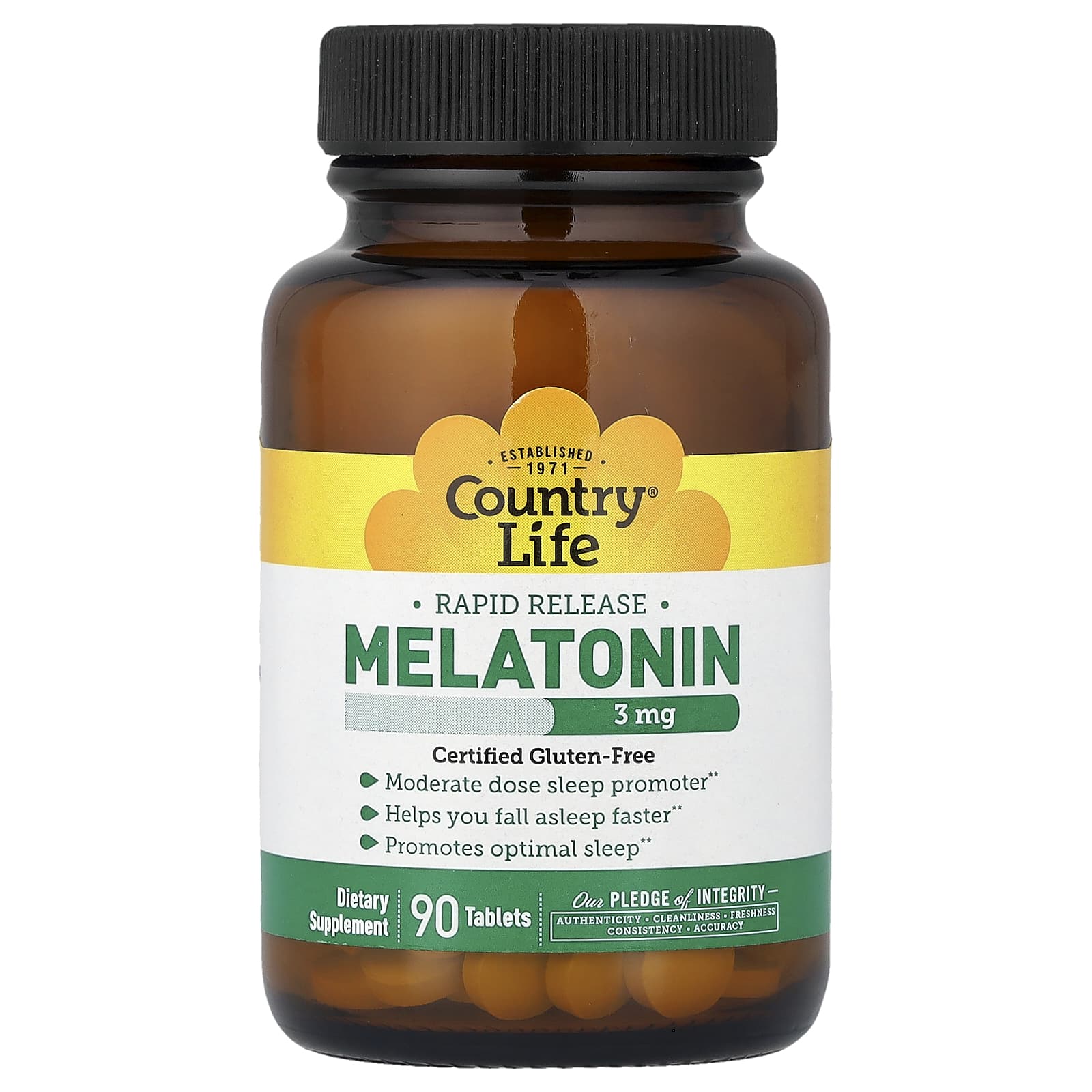 Country Life Melatonin, Rapid Release – 90 comprimés — Tunisie