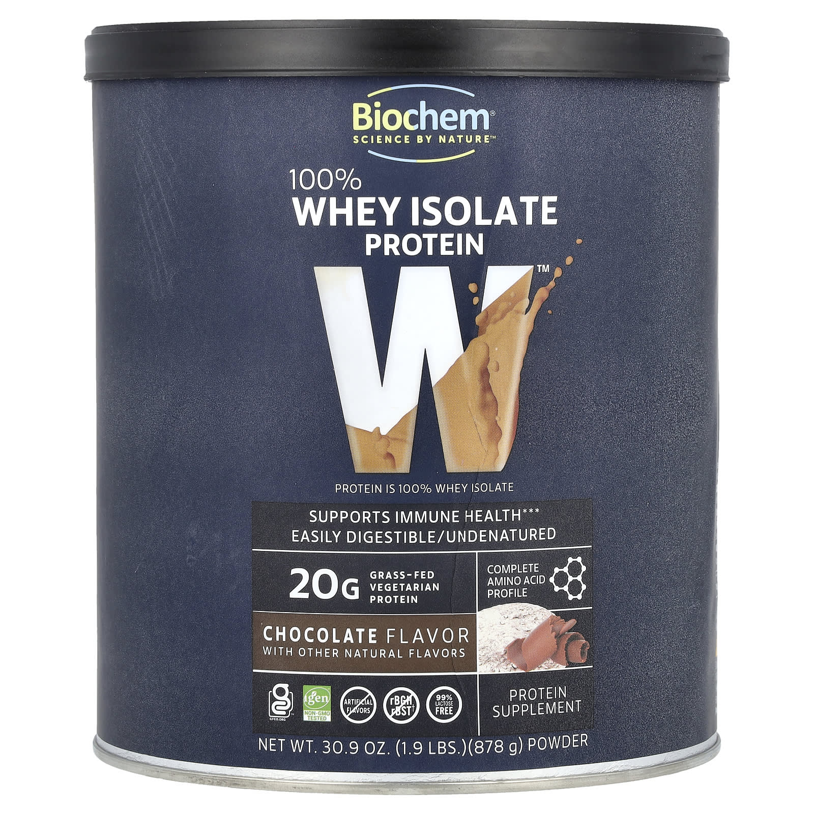 Biochem 100% Whey Isolate Protein – Chocolate – 878 g — Tunisie