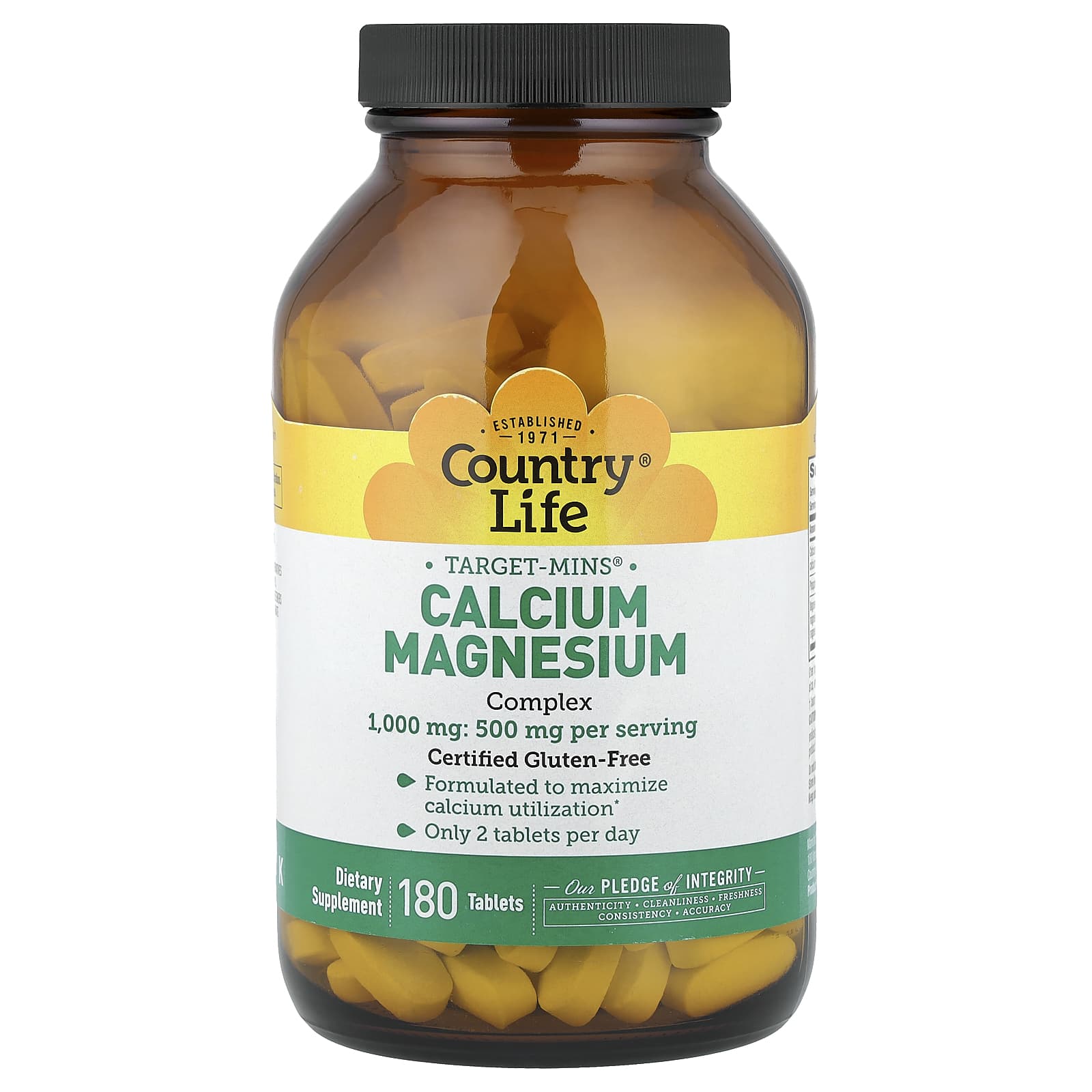 Country Life Target-Mins, Calcium-Magnesium Complex – 180 comprimés — Tunisie