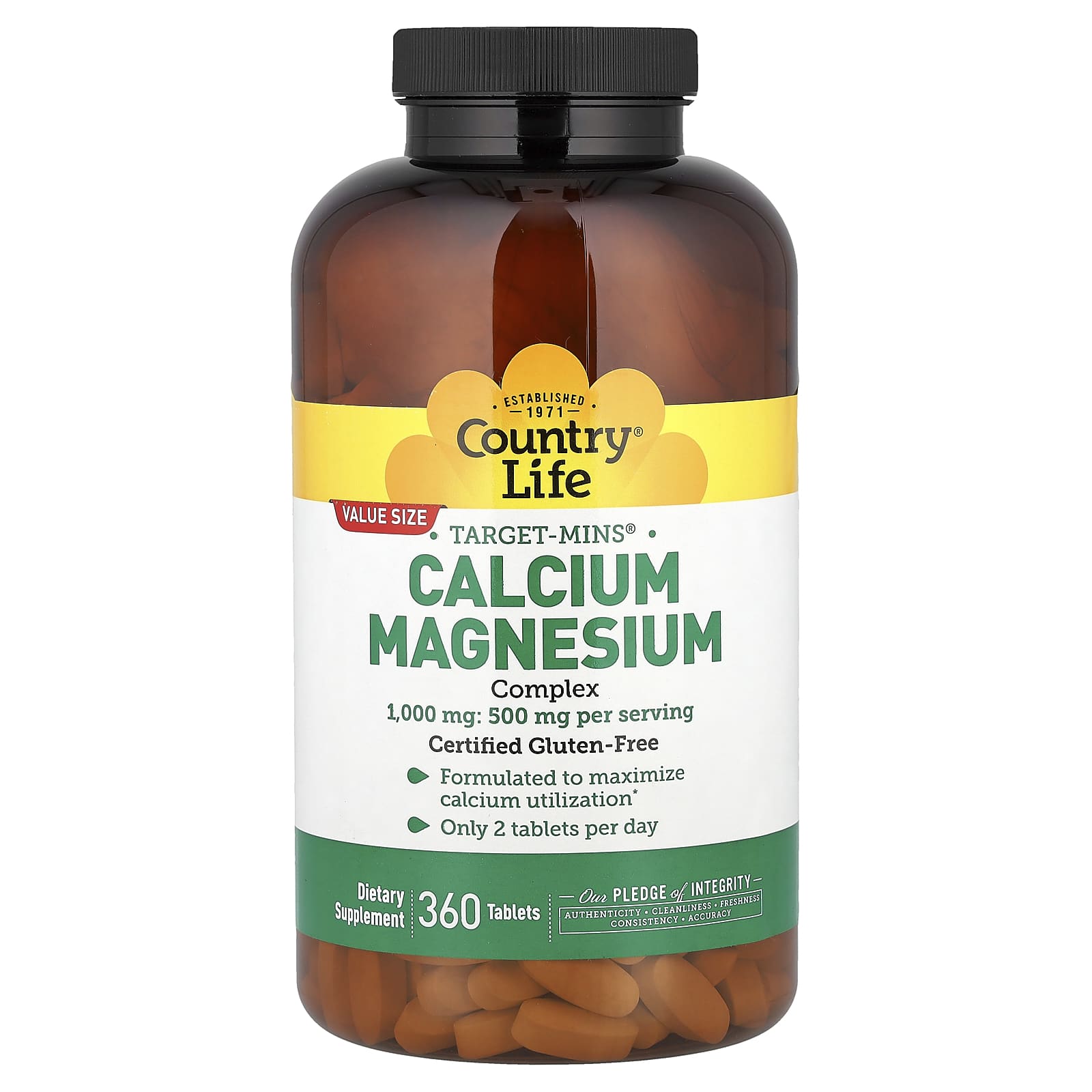 Country Life Target-Mins, Calcium-Magnesium Complex – 360 comprimés — Tunisie