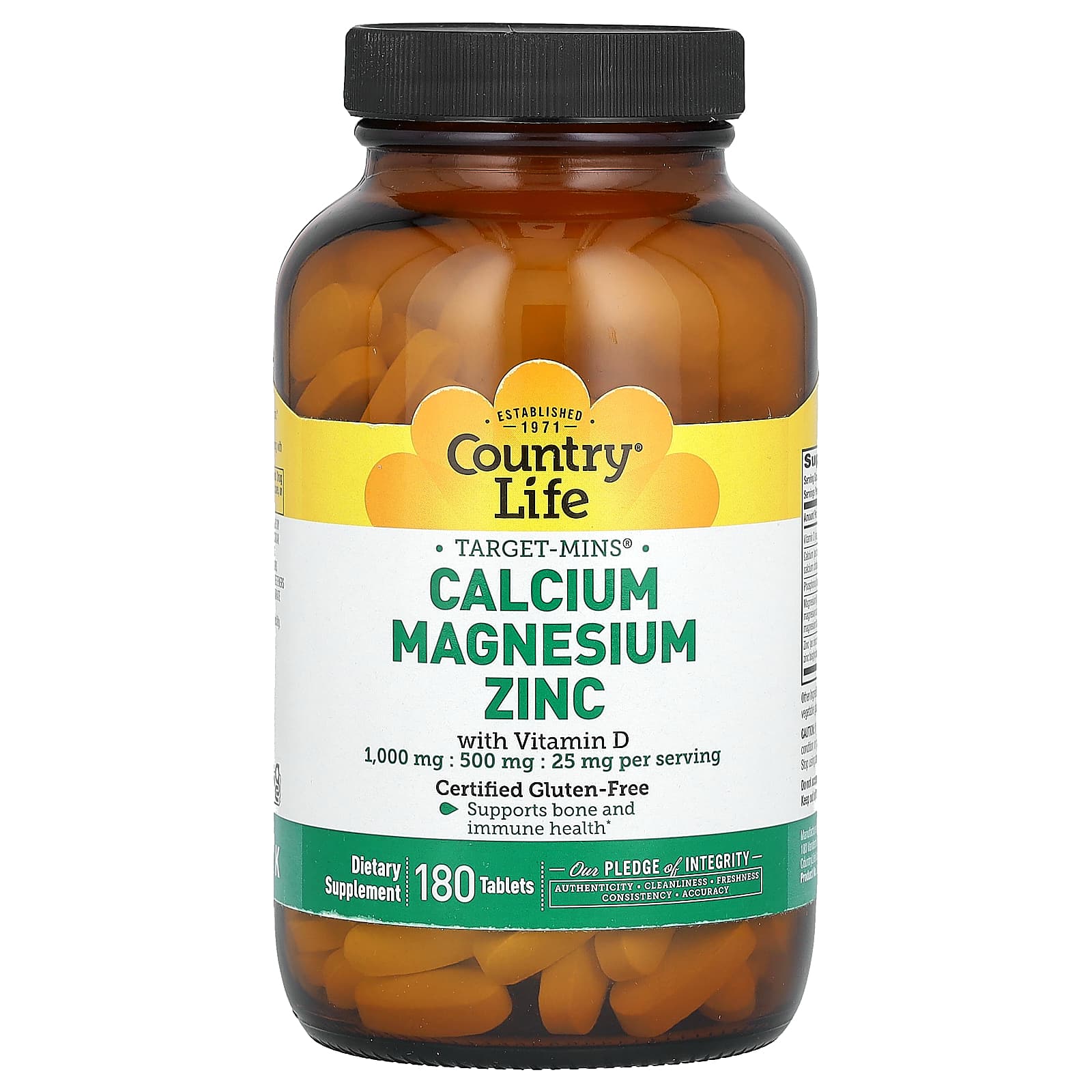 Country Life Target-Mins, Calcium, Magnesium, Zinc With Vitamin D – 180 comprimés — Tunisie