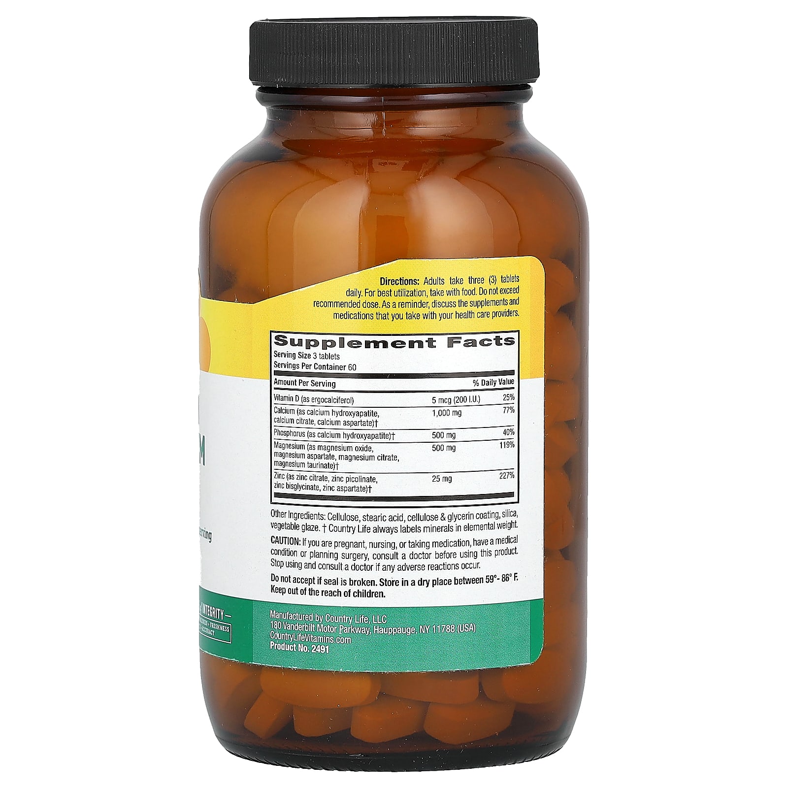 Country Life Target-Mins, Calcium, Magnesium, Zinc With Vitamin D – 180 comprimés — photo 2 sur 2