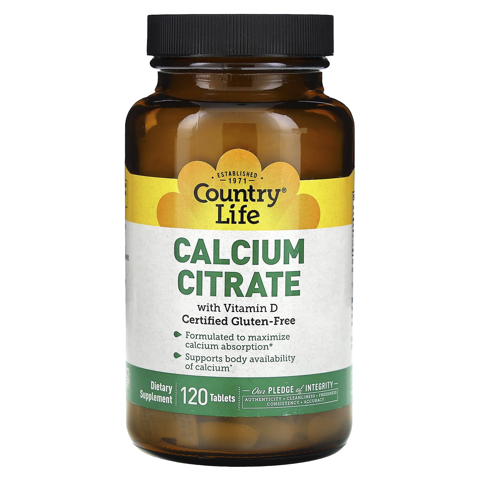 Country Life Calcium Citrate with Vitamin D – 120 comprimés — Tunisie
