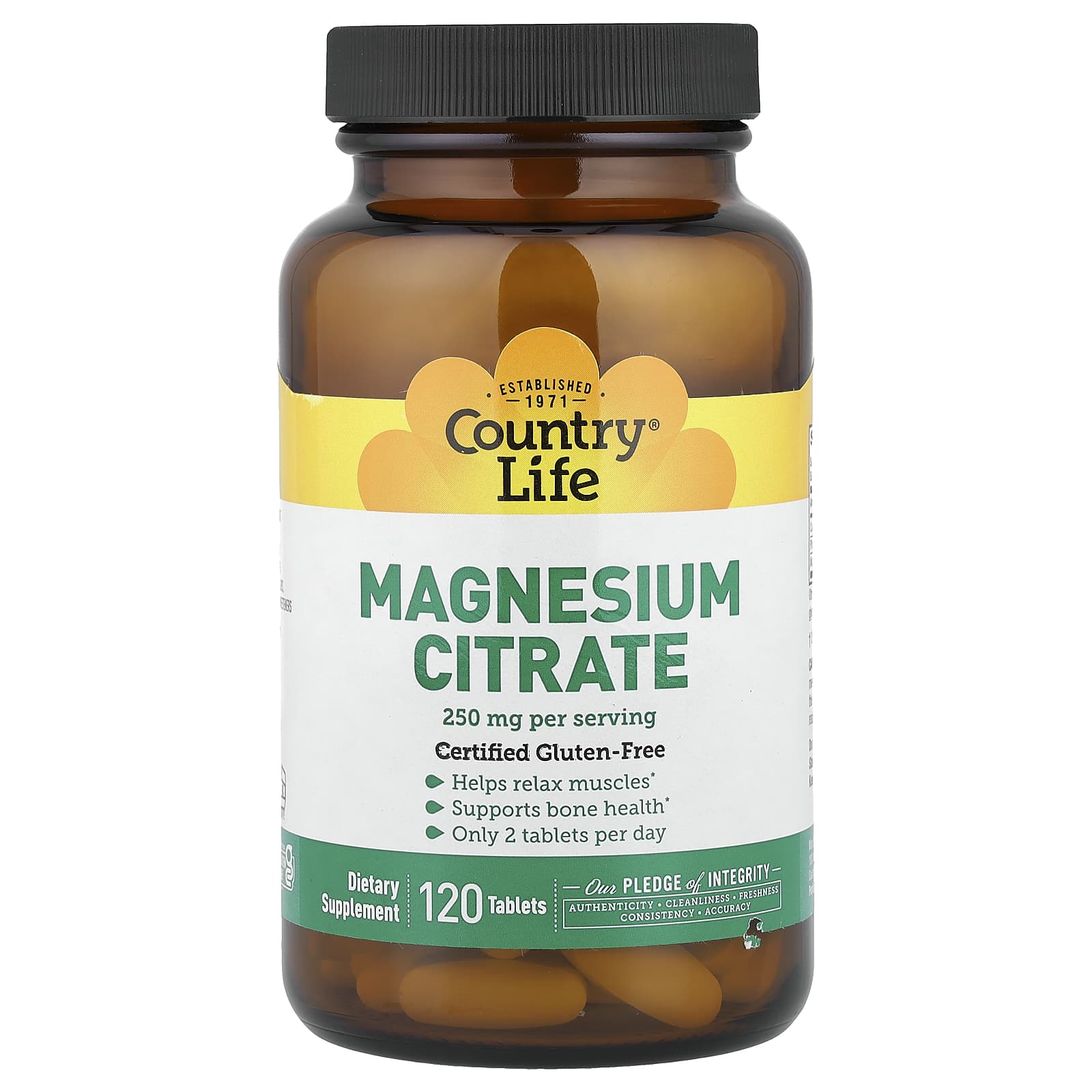 Country Life Magnesium Citrate – 120 comprimés — Tunisie