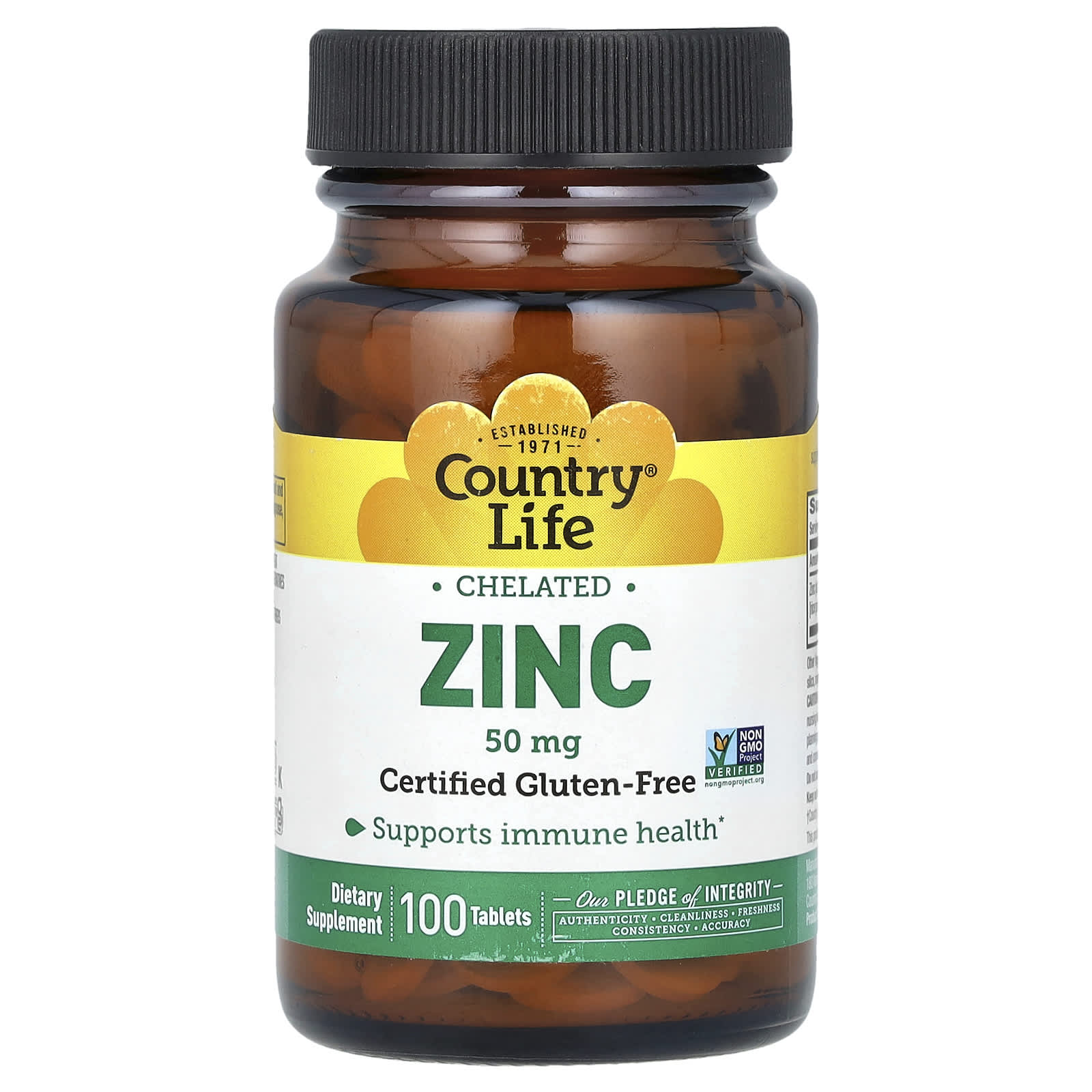 Country Life Chelated Zinc – 100 comprimés — Tunisie