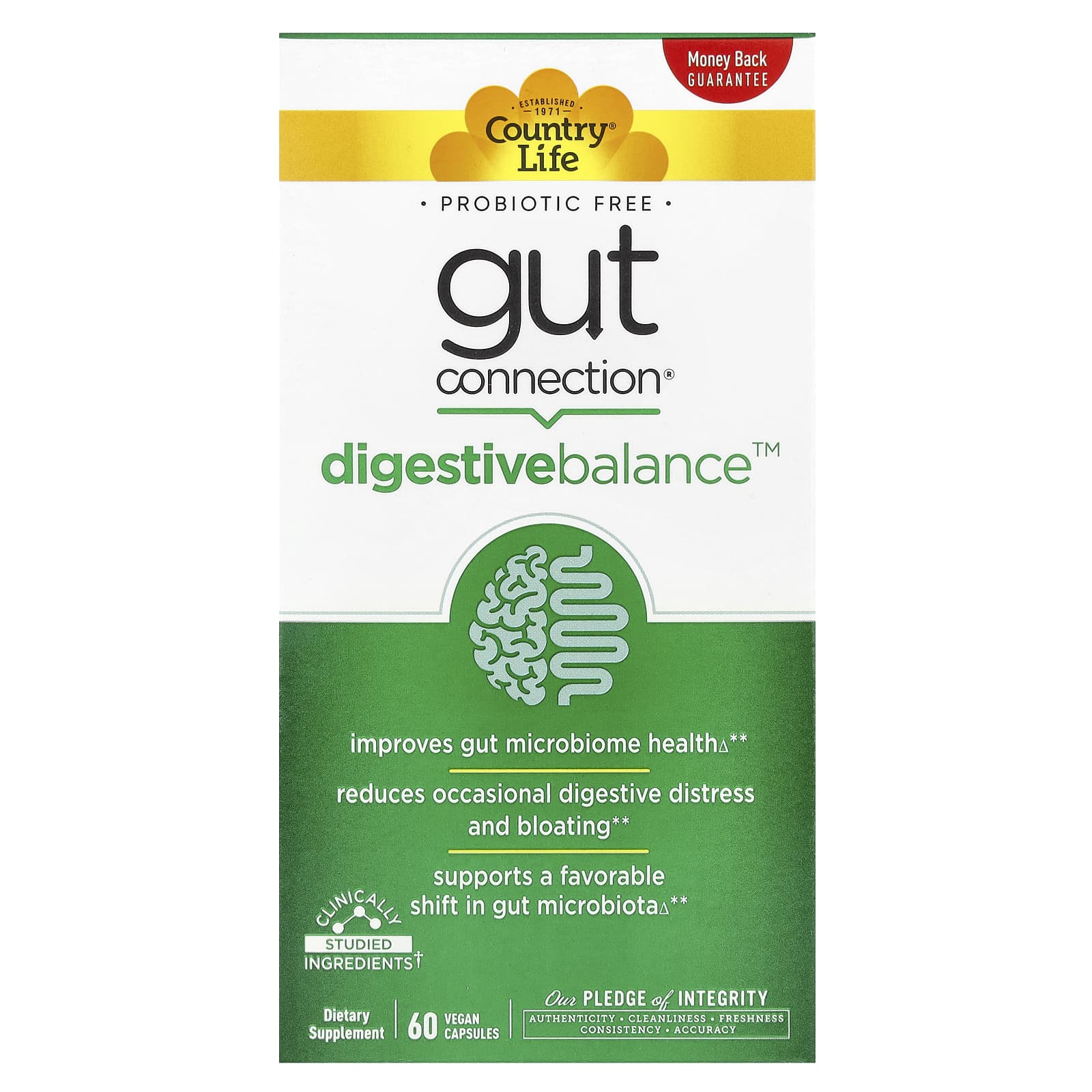 Country Life Gut Connection Digestive Balance – 60 gélules véganes — Tunisie