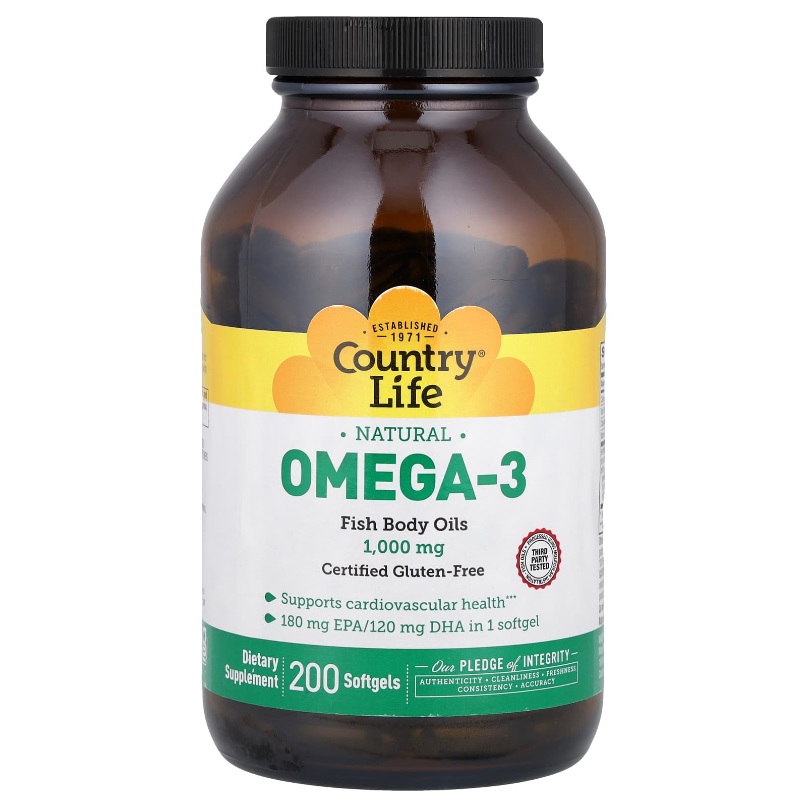 Country Life Natural Omega-3 – 200 capsules molles — Tunisie
