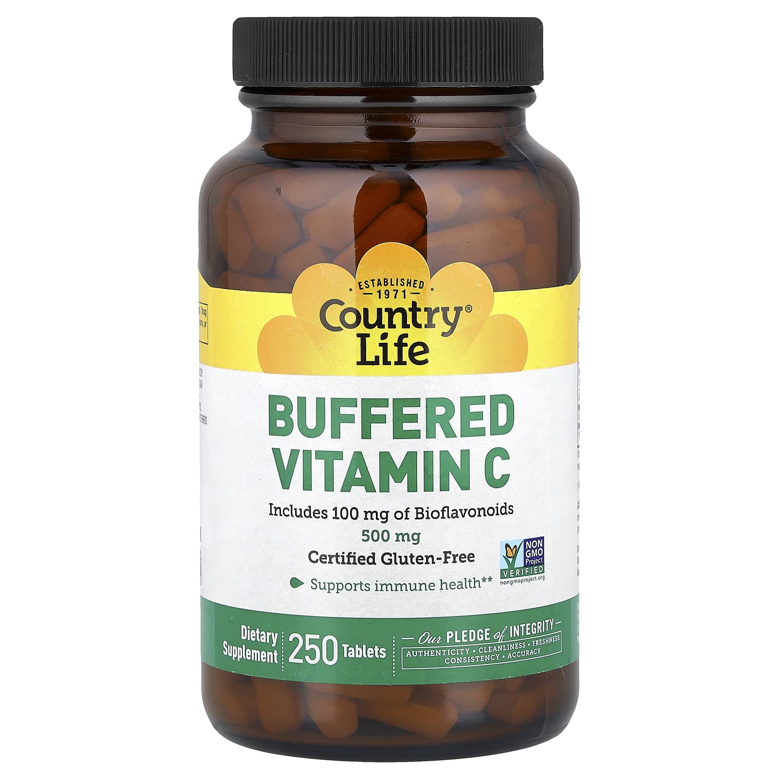 Country Life Buffered Vitamin C – 250 comprimés — Tunisie