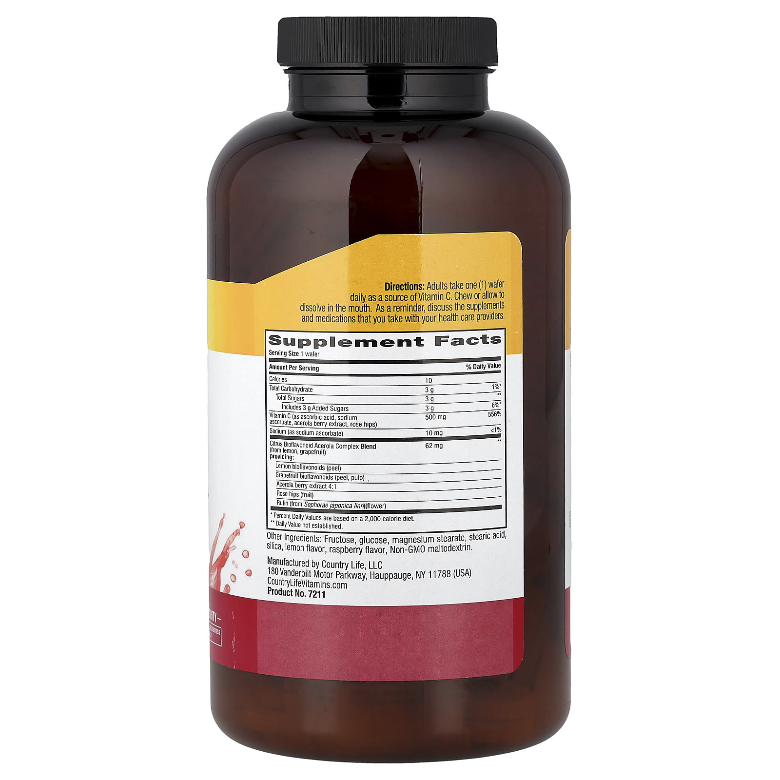 Country Life Chewable Acerola, Vitamin C Complex, 180 Wafers – Berry — photo 2 sur 2