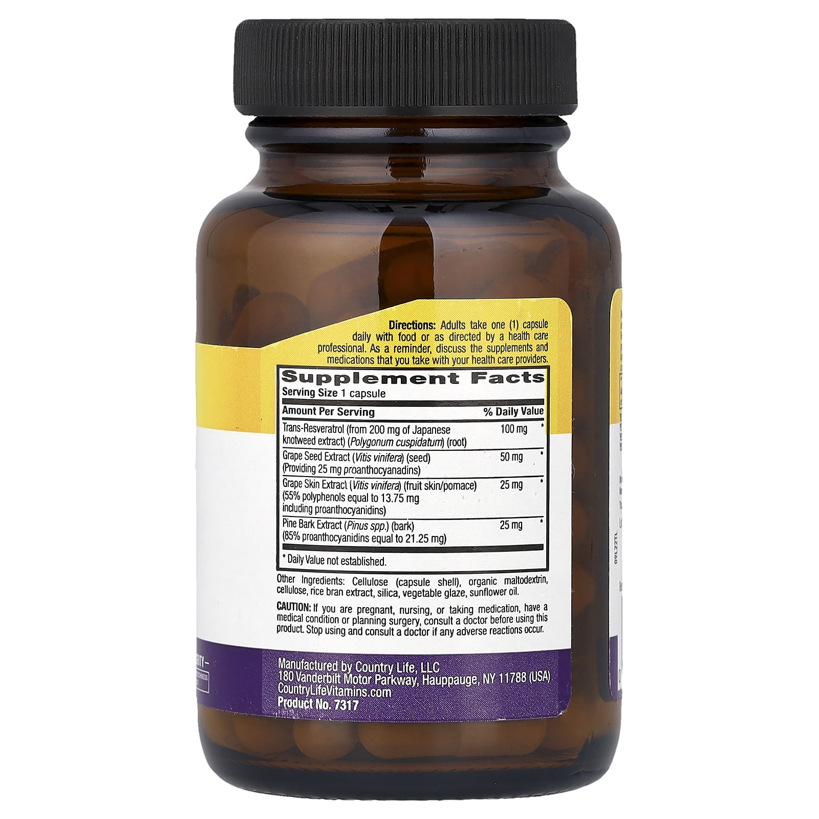 Country Life Resveratrol Plus – 60 gélules véganes — photo 2 sur 2