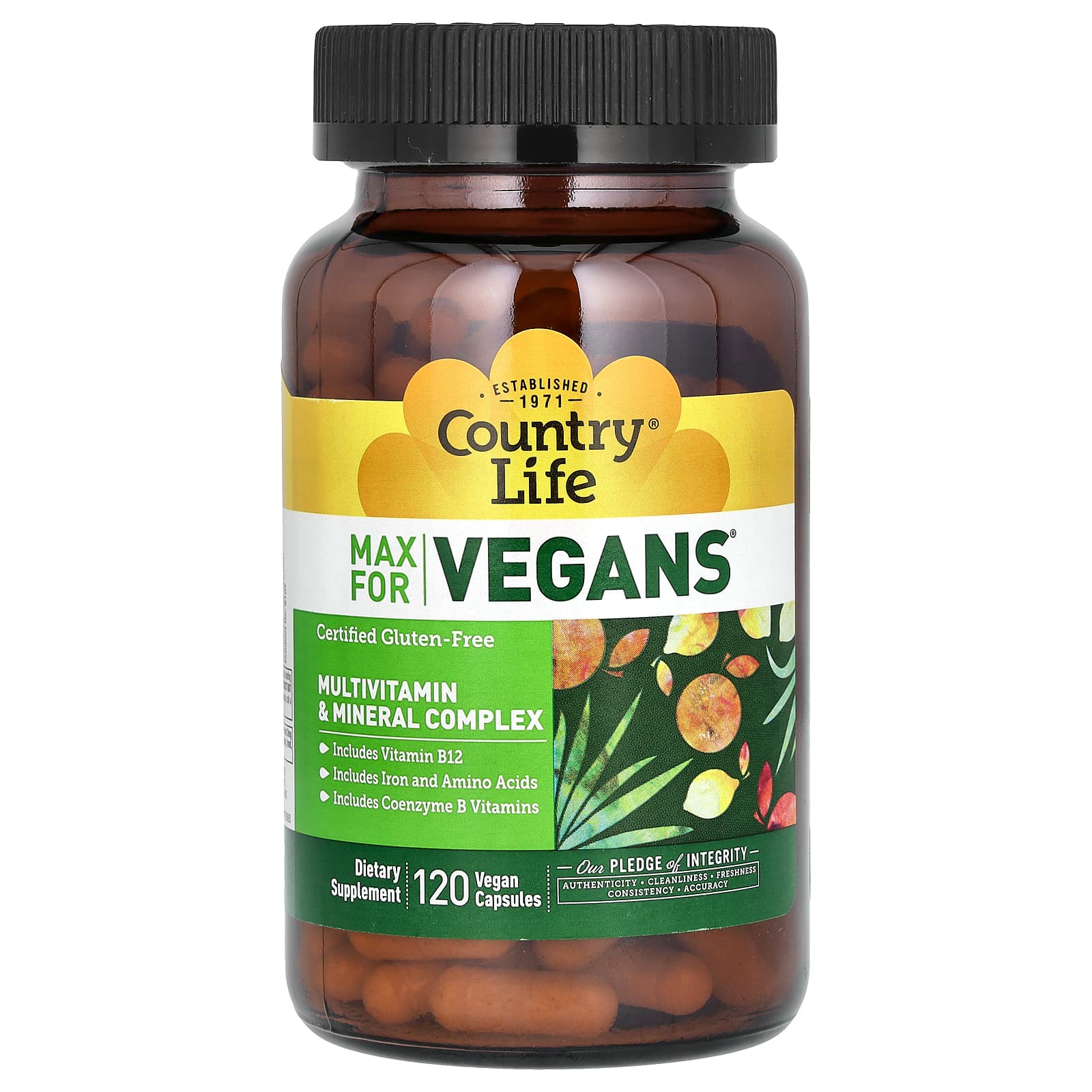 Country Life Max for Vegans, Multivitamin & Mineral Complex – 120 gélules véganes — Tunisie