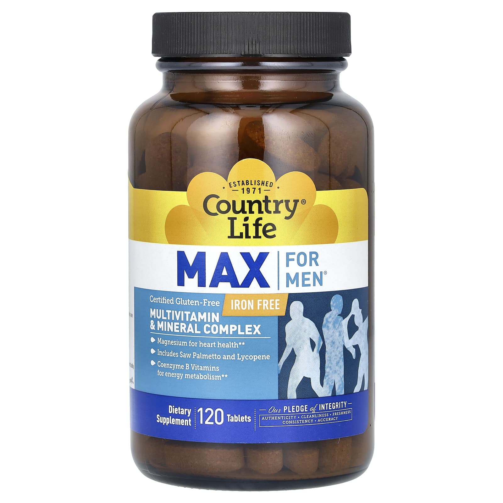 Country Life Max For Men, Multivitamin & Mineral Complex, Iron-Free – 120 comprimés — Tunisie