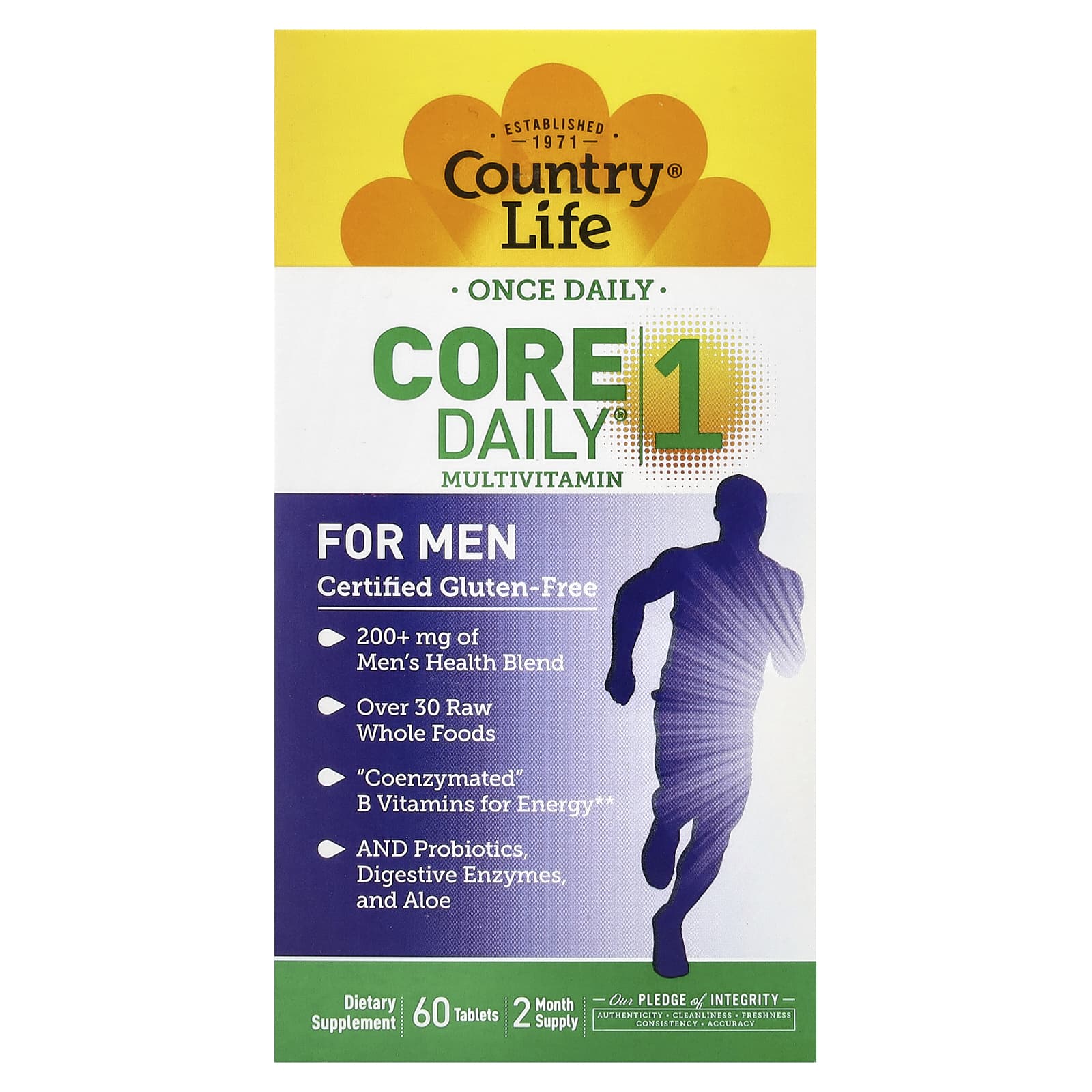 Country Life Core Daily 1 Multivitamin, For Men – 60 comprimés — Tunisie