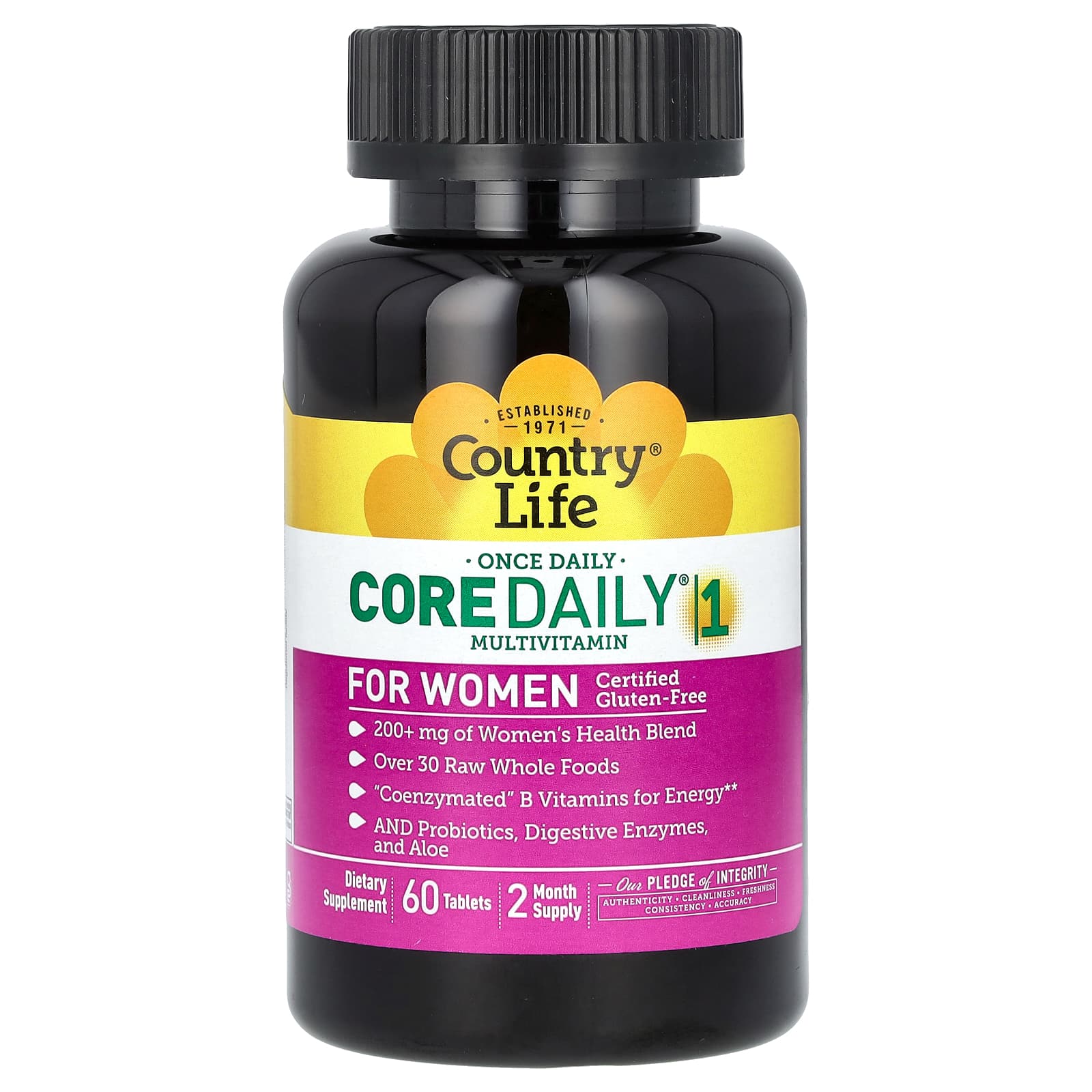 Country Life Core Daily-1 Multivitamin for Women – 60 comprimés — Tunisie