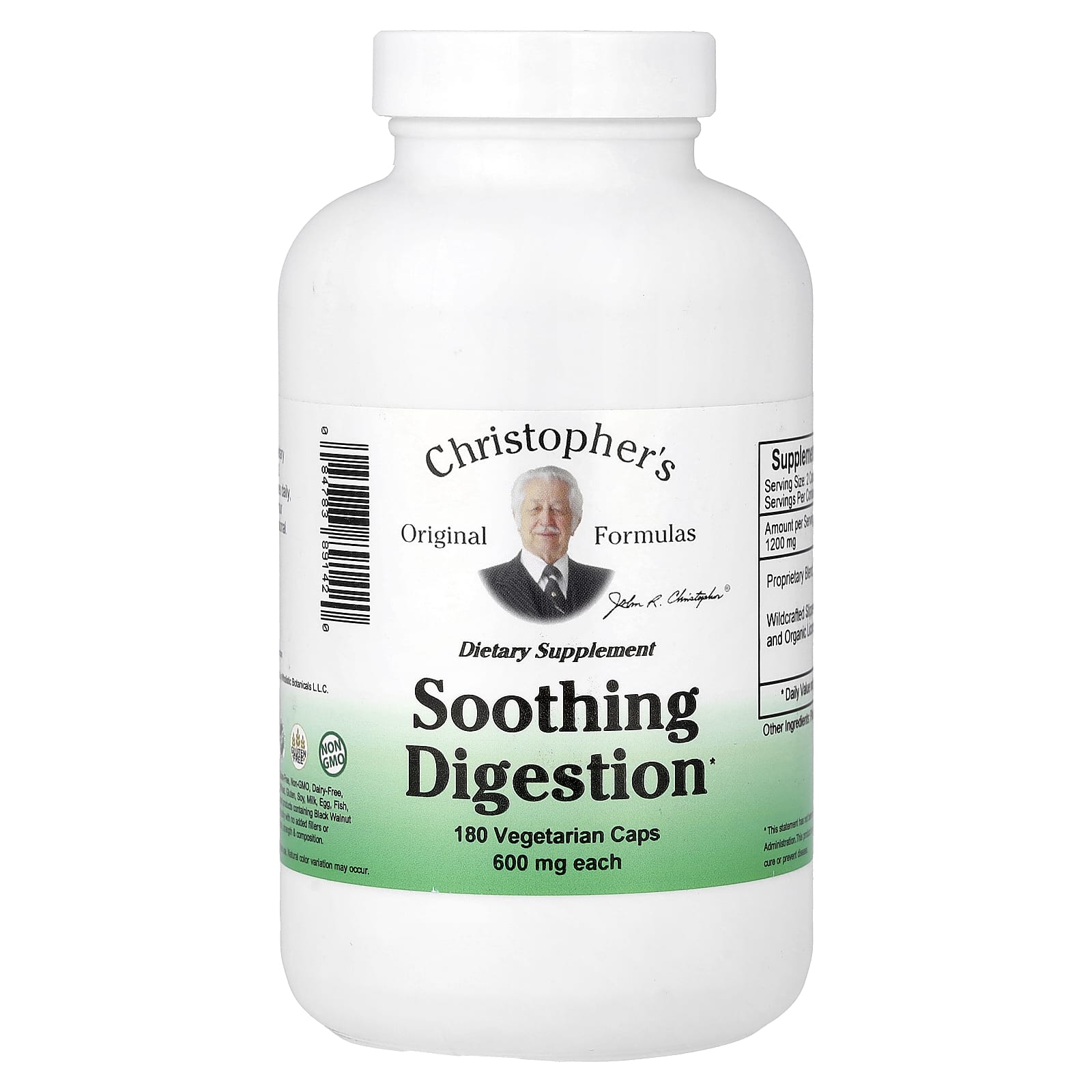 Christopher's Original Formulas Soothing Digestion, 180 Vegetarian Caps — Tunisie