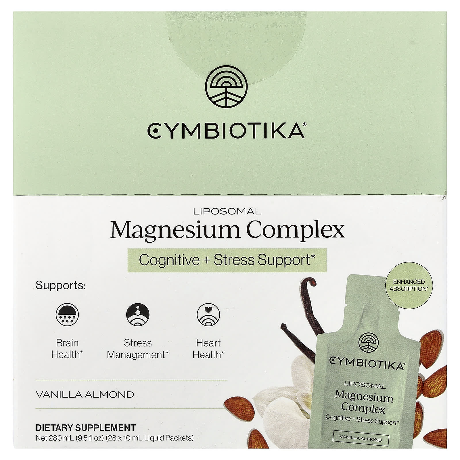 Cymbiotika Liposomal Magnesium Complex – Vanilla Almond – 10 ml — Tunisie