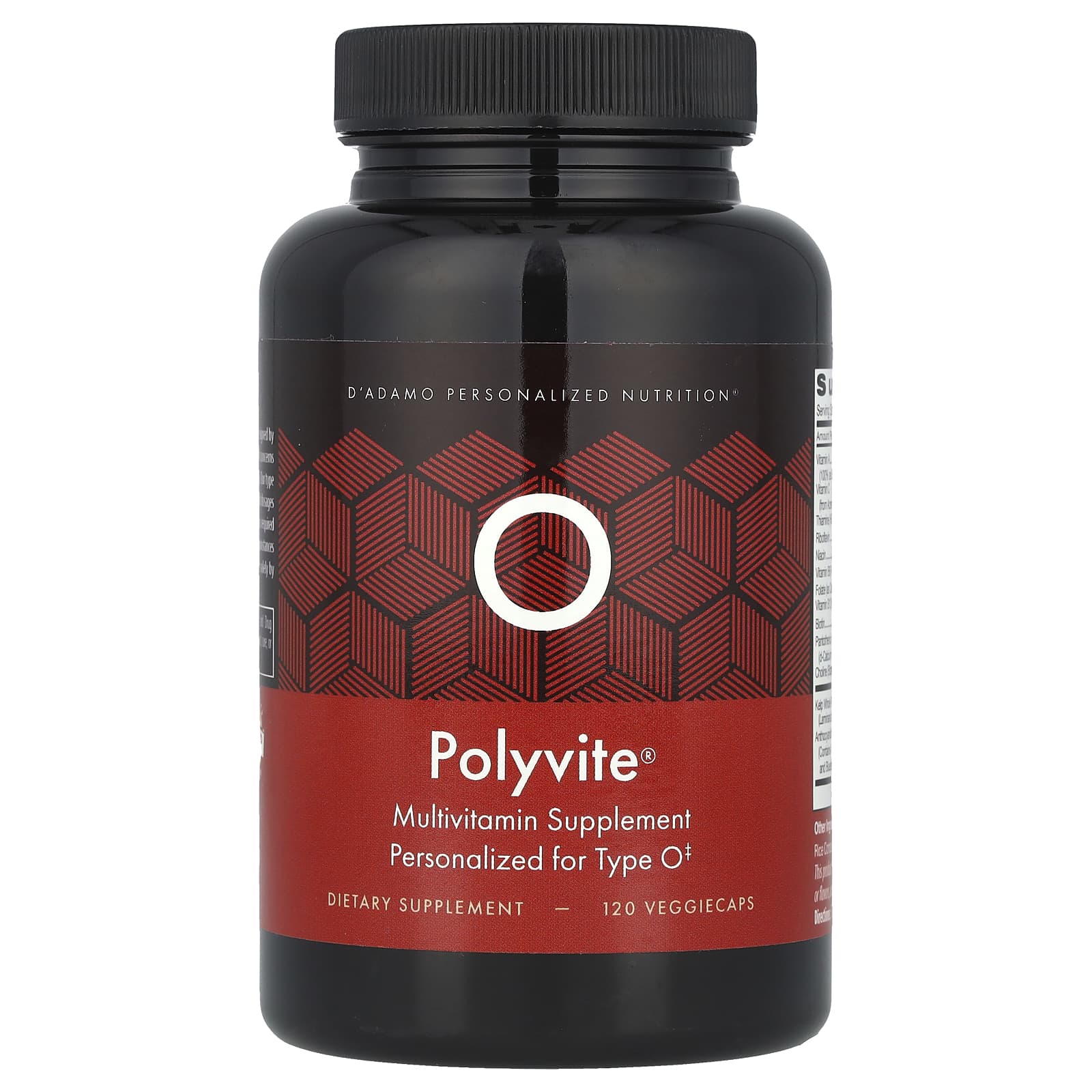 D'adamo Polyvite O, Multivitamin Supplement, 120 VeggieCaps — Tunisie