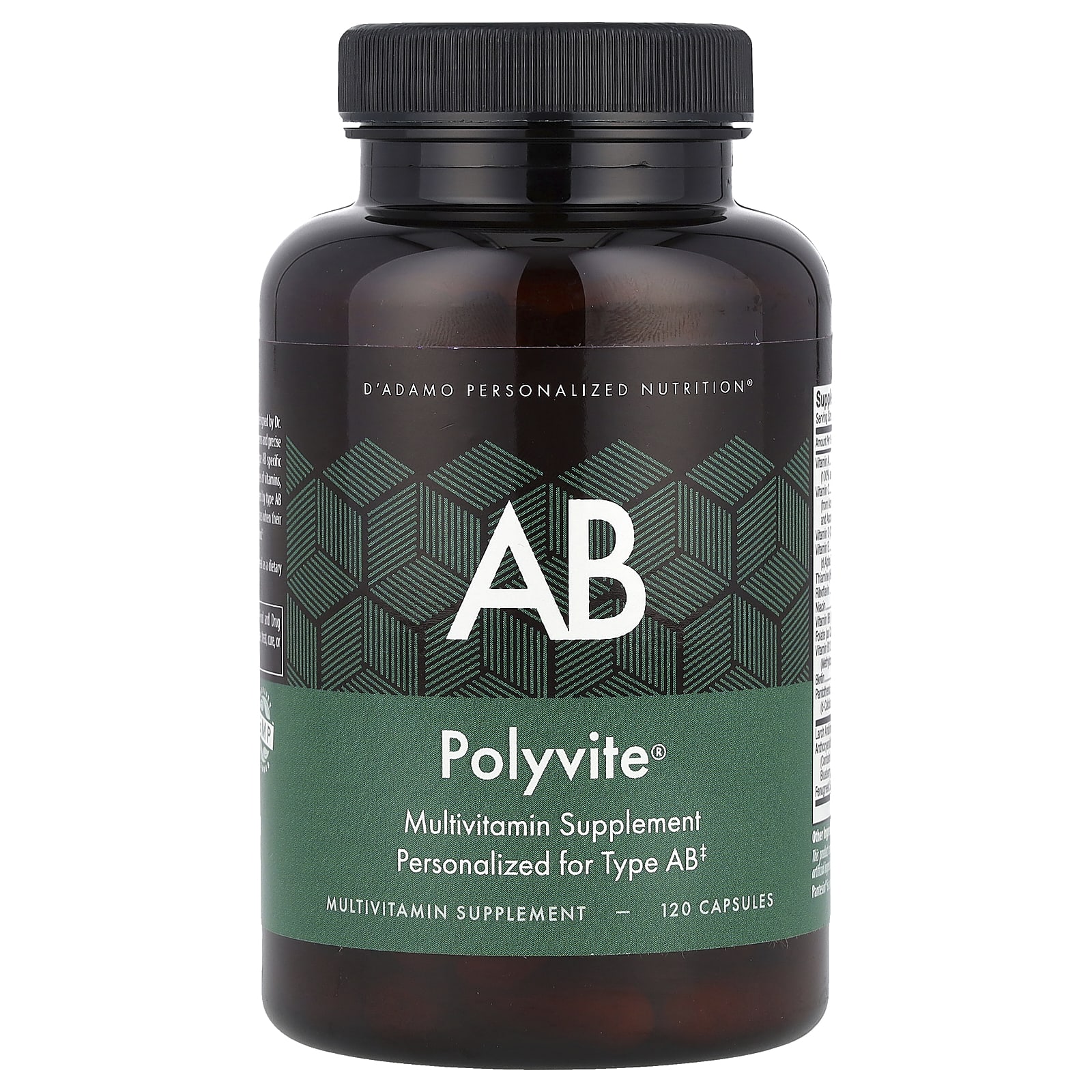 D'adamo Polyvite AB, Multivitamin Supplement – 120 gélules — Tunisie