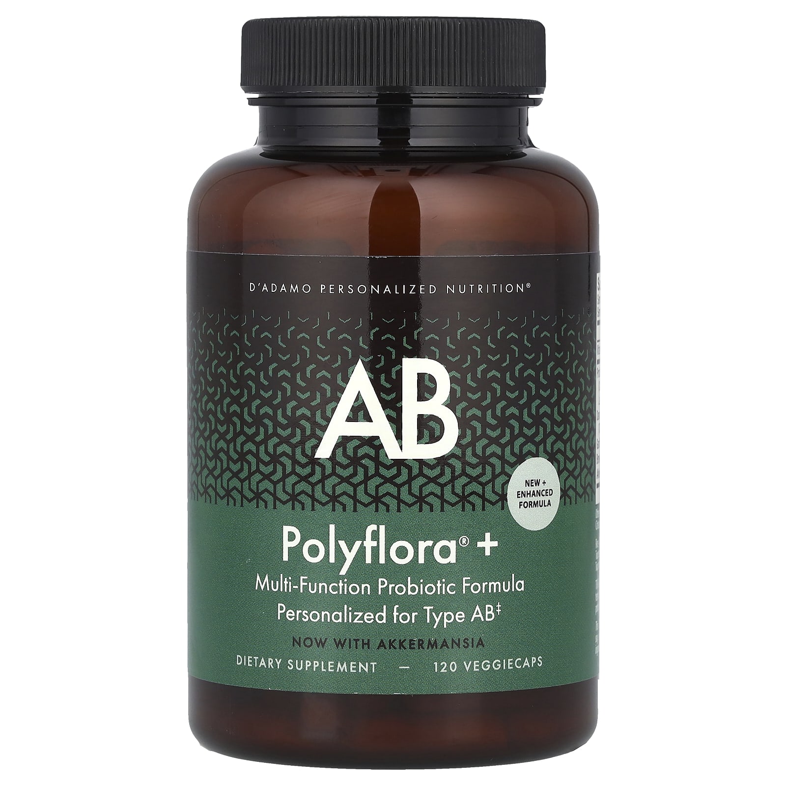 D'adamo Polyflora+ AB, Multi-Function Probiotic Formula, 120 VeggieCaps — Tunisie