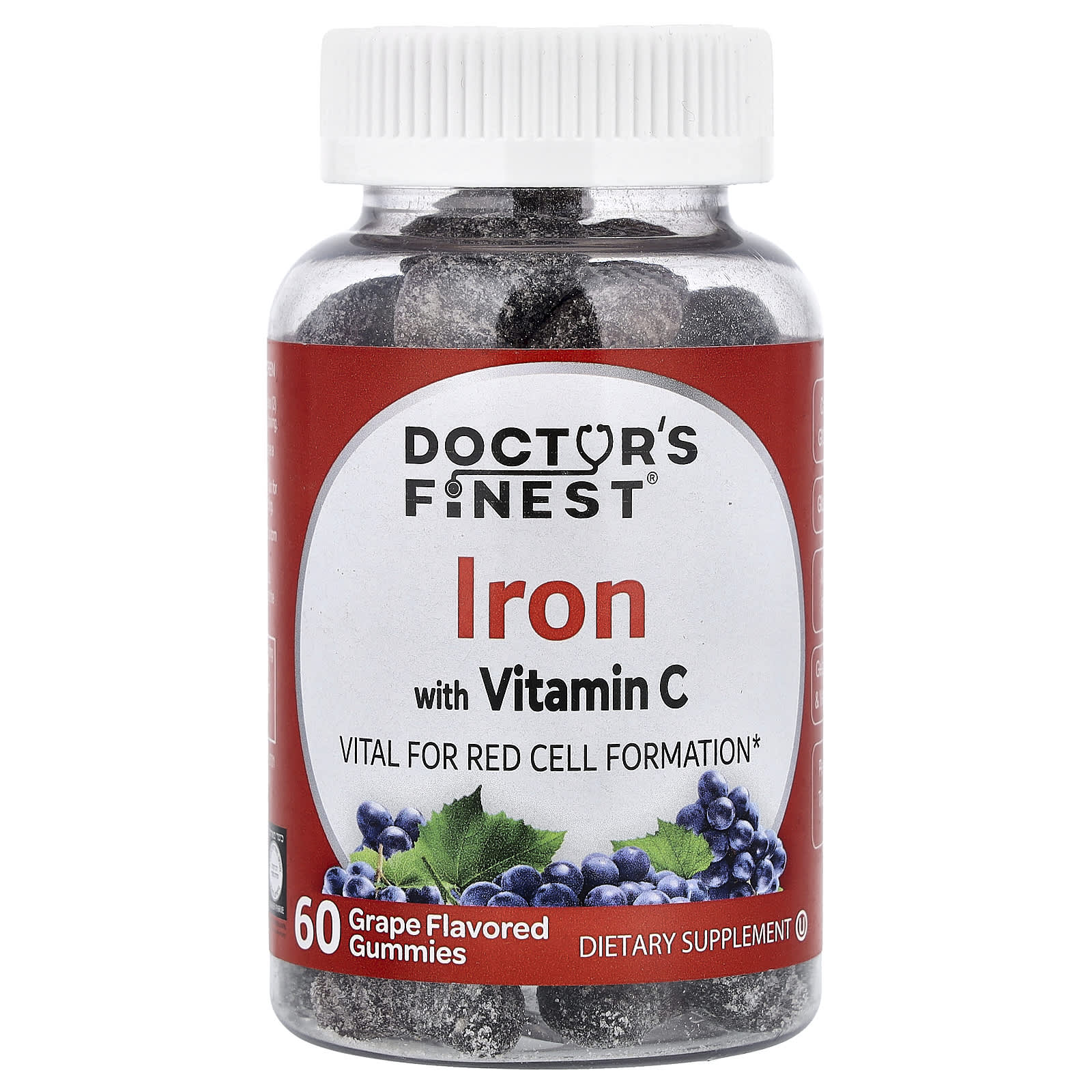 Doctor's Finest Iron with Vitamin C – Grape – 60 gommes — Tunisie