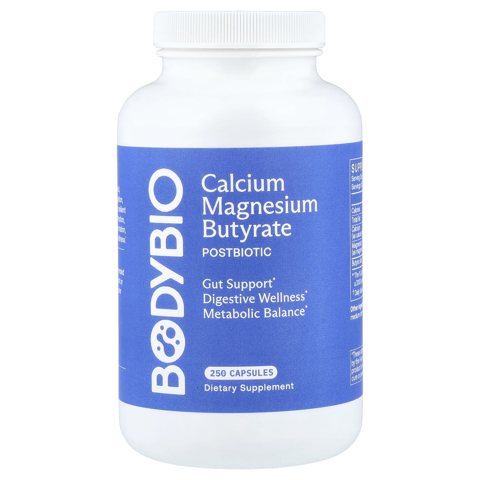 BodyBio Calcium Magnesium Butyrate – 250 gélules — Tunisie