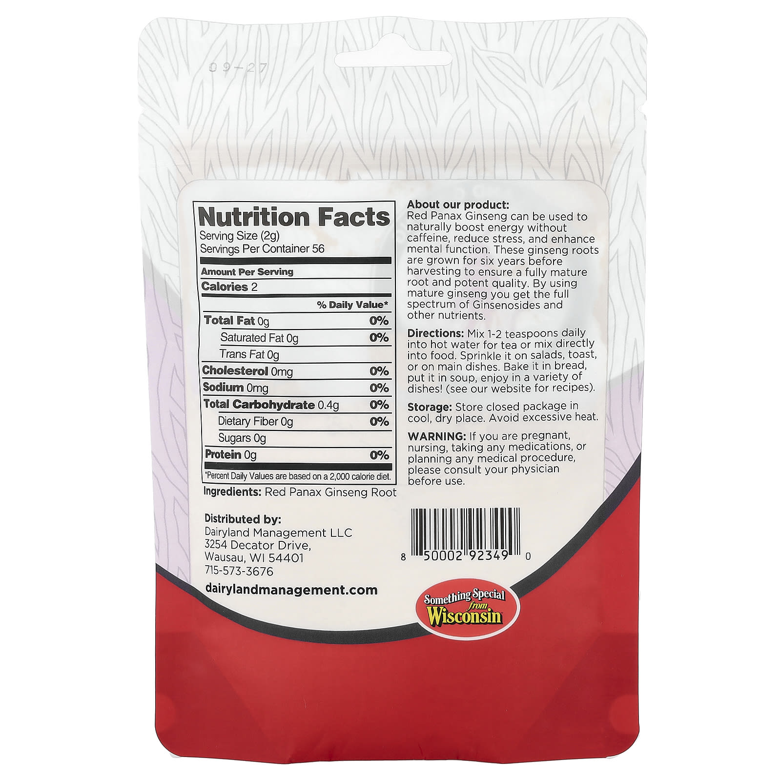 Dairyland Ginseng Red Panax Ginseng Powder – 4 oz — photo 2 sur 2