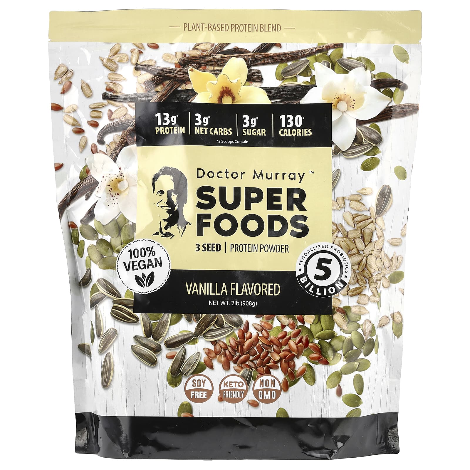 Dr. Murray's Super Foods, Pumpkin + Flax + Sunflower – Vanilla – 908 g — Tunisie