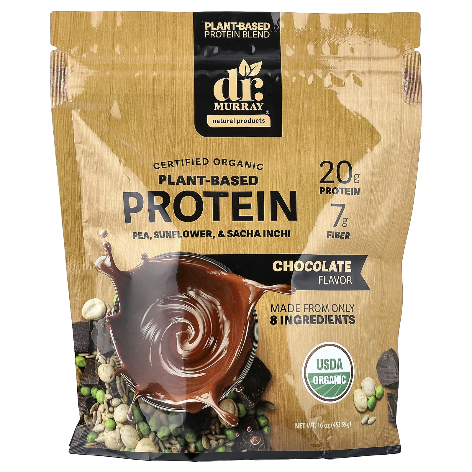 Dr. Murray's Organic Plant-Based Protein – Chocolate – 453,59 g — Tunisie