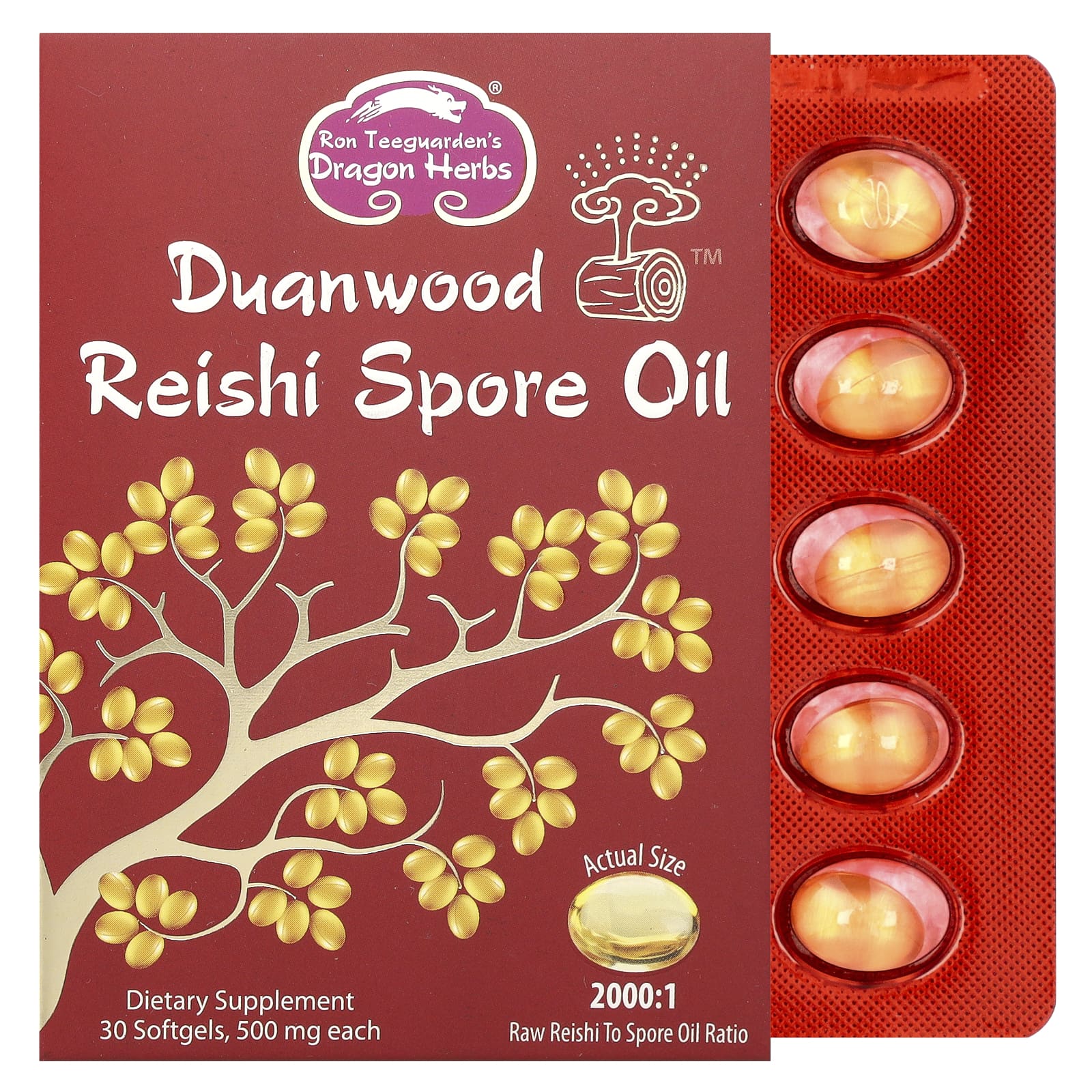 Dragon Herbs Duanwood Reishi Spore Oil – 30 capsules molles — Tunisie