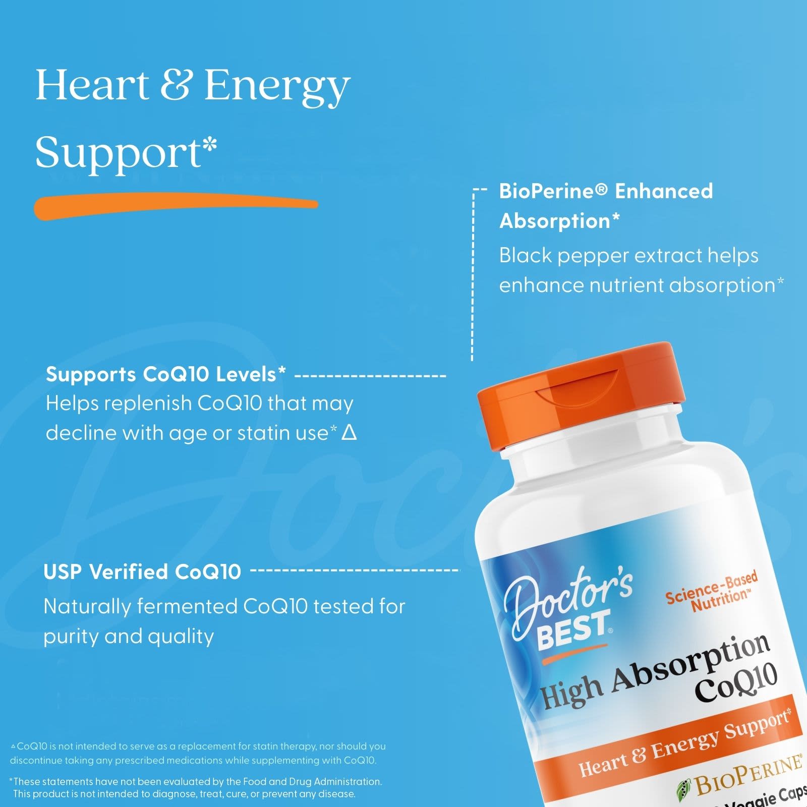 Doctor's Best High Absorption CoQ10 – 60 gélules végétales — étiquette 3