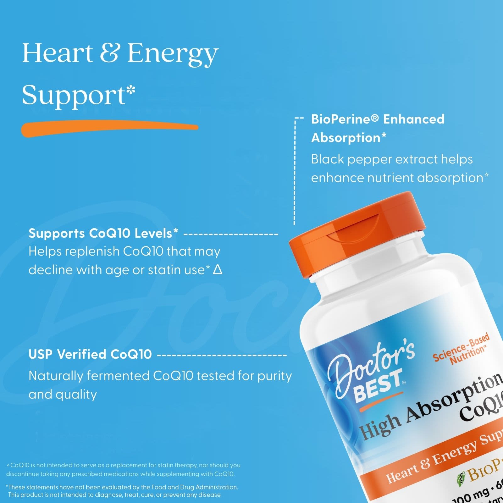 Doctor's Best High Absorption CoQ10 – 60 capsules molles — étiquette 3