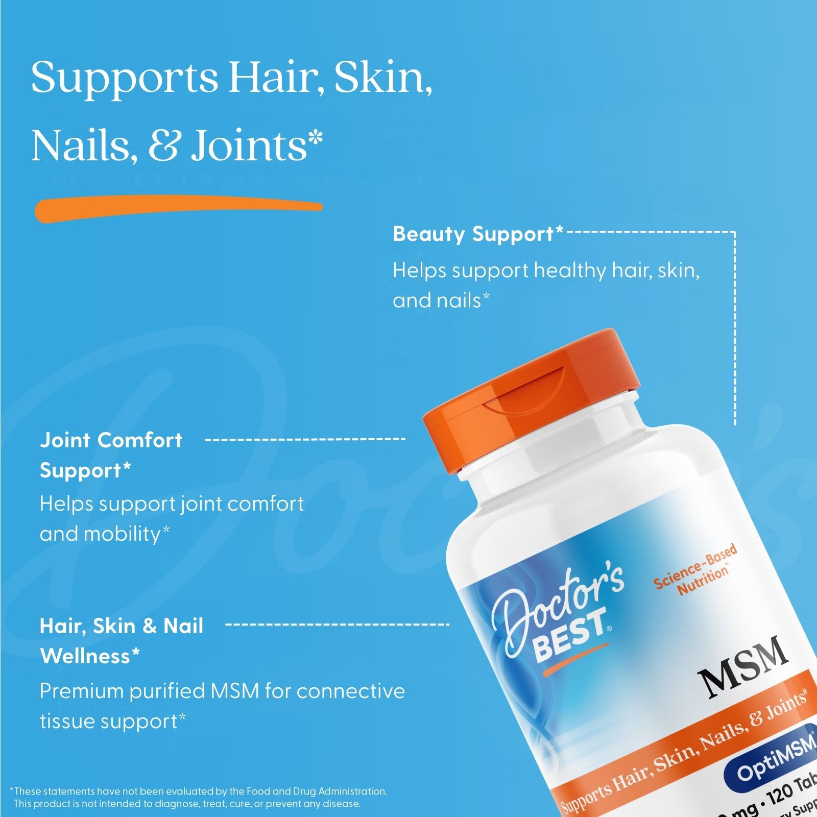 Doctor's Best MSM with OptiMSM – 120 comprimés — étiquette 4