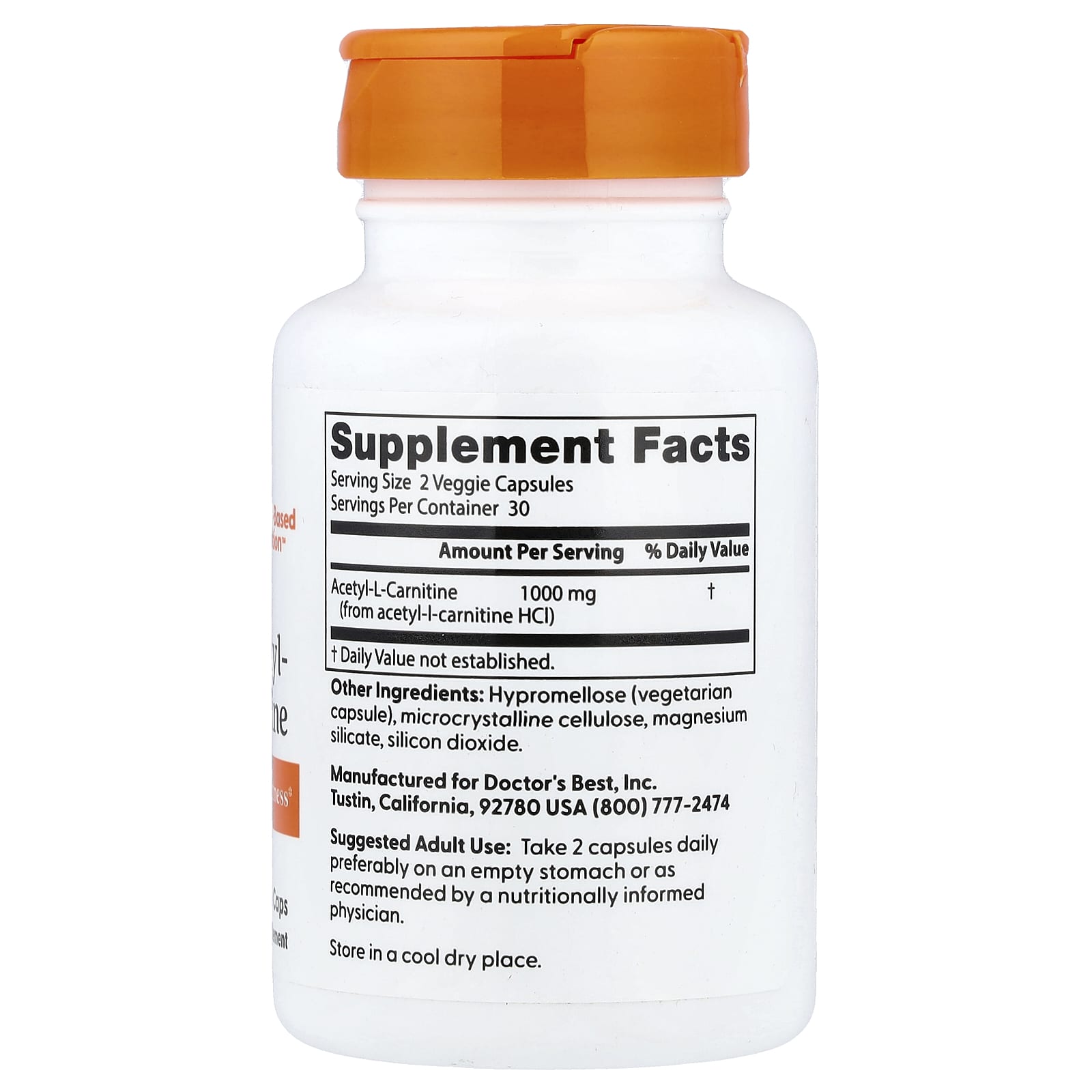 Doctor's Best Acetyl-L-Carnitine – 60 gélules végétales — photo 2 sur 2