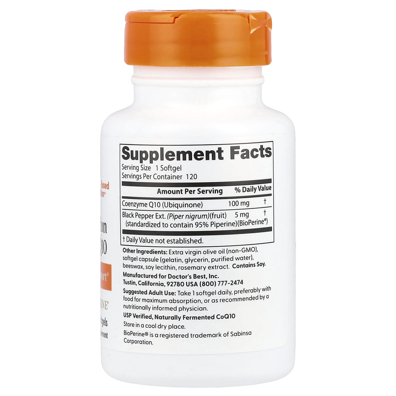 Doctor's Best High Absorption CoQ10 – 120 capsules molles — photo 2 sur 2