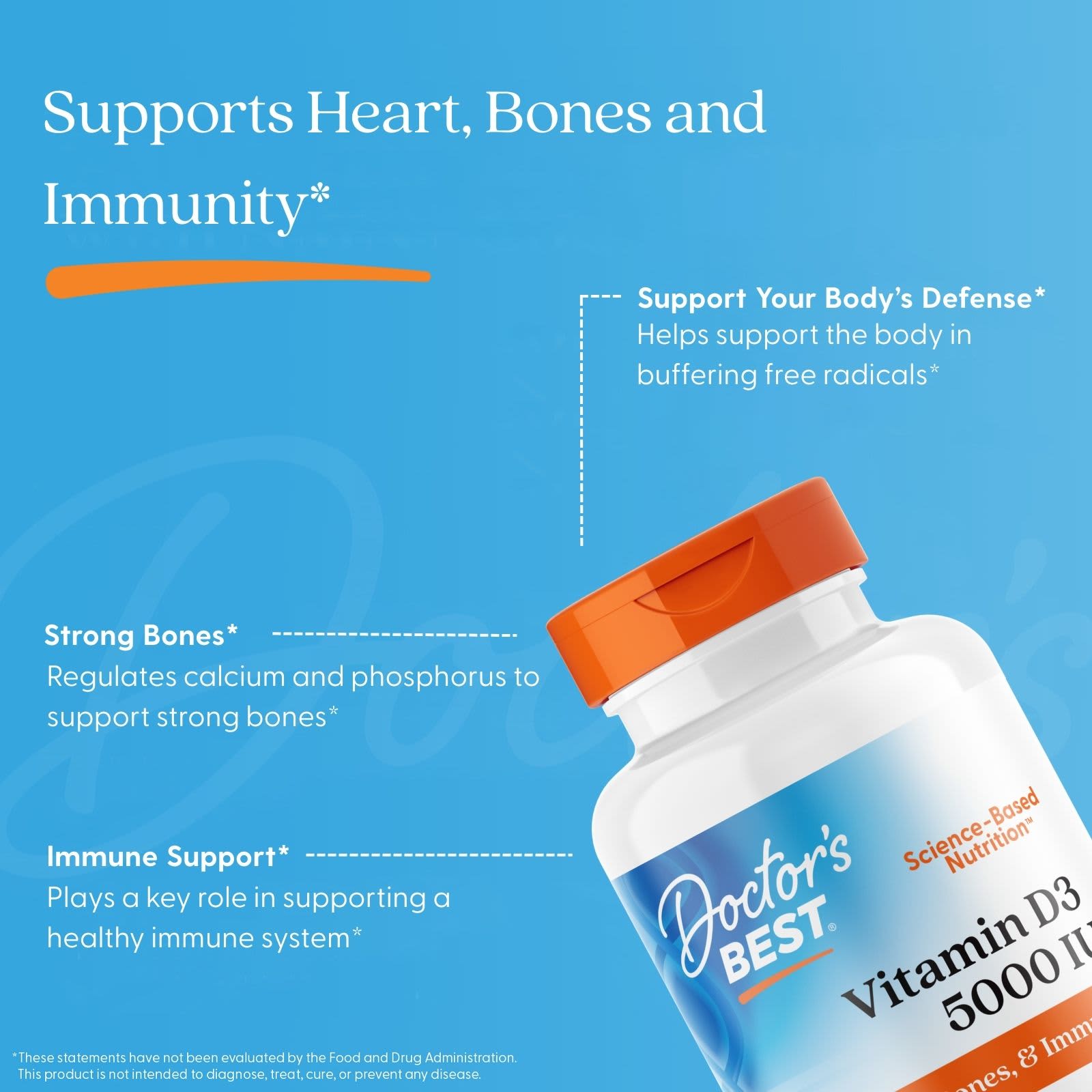 Doctor's Best Vitamin D3 – 125 µg – 180 capsules molles — étiquette 3