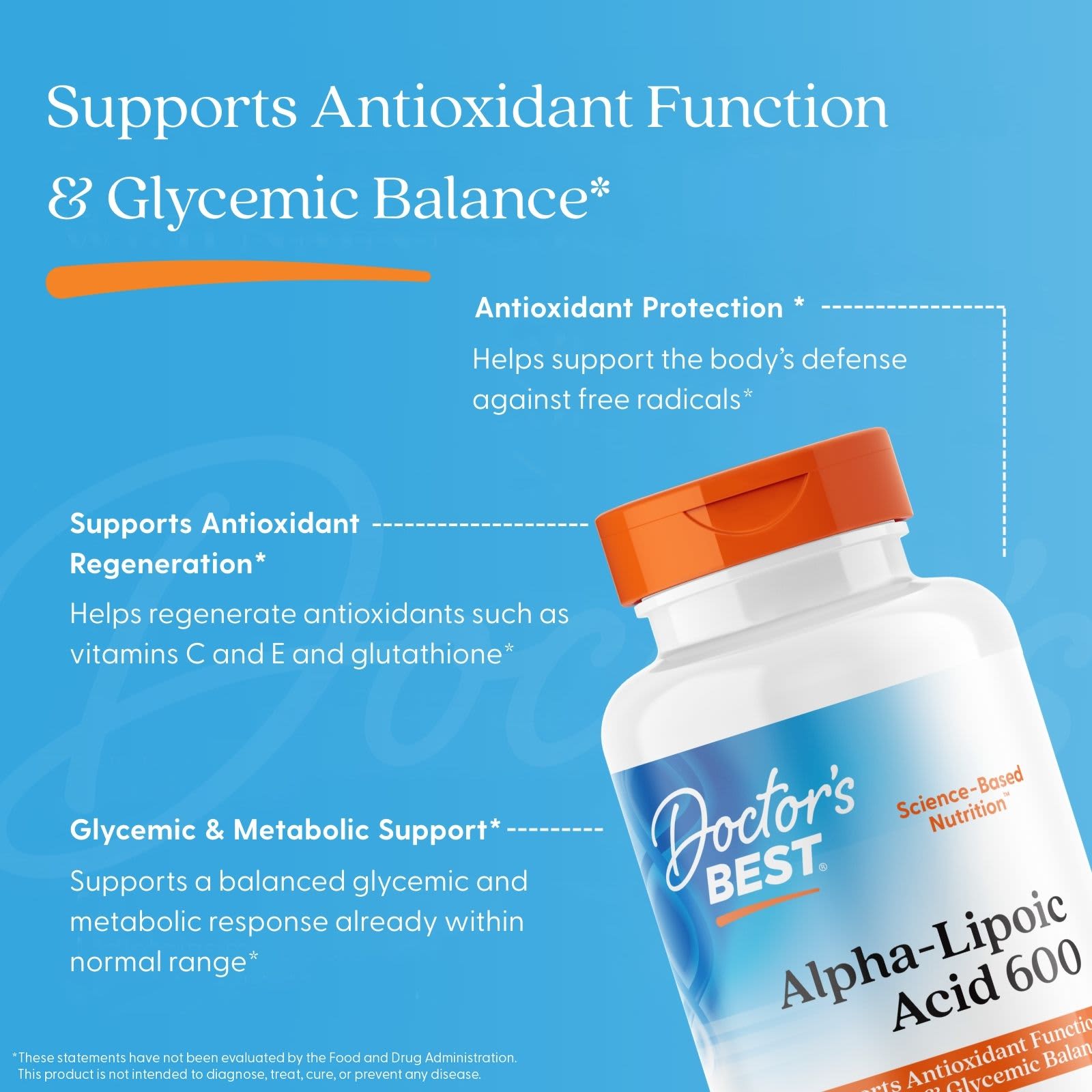 Doctor's Best Alpha-Lipoic Acid 600 – 180 gélules végétales — étiquette 3