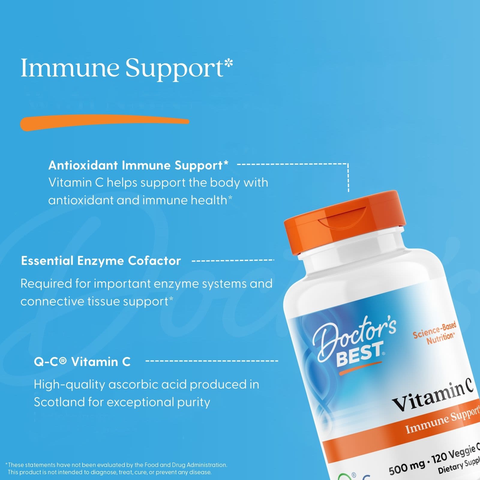 Doctor's Best Vitamin C – 500 mg – 120 gélules végétales — étiquette 3