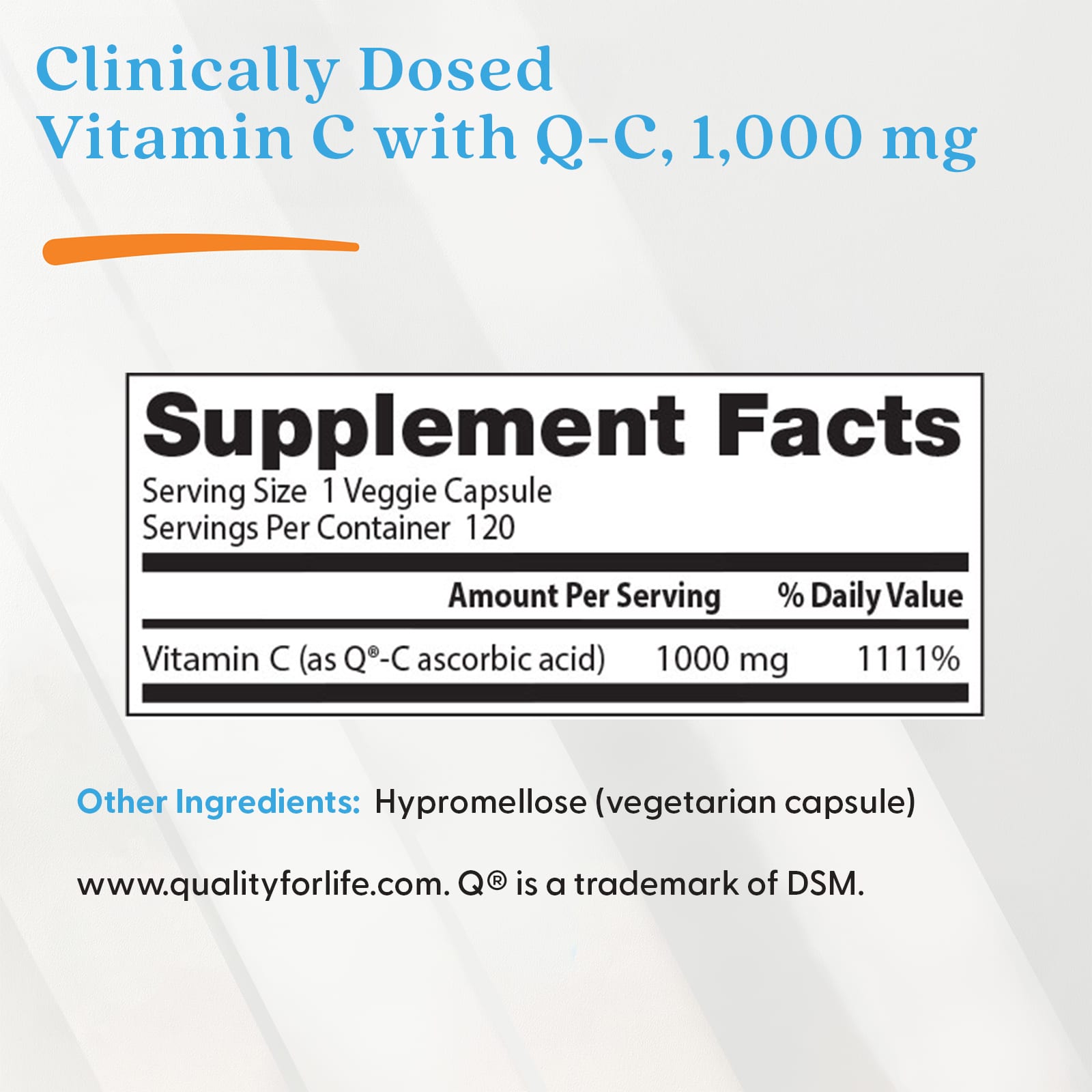 Doctor's Best Vitamin C – 1 000 mg – 120 gélules végétales — étiquette 2